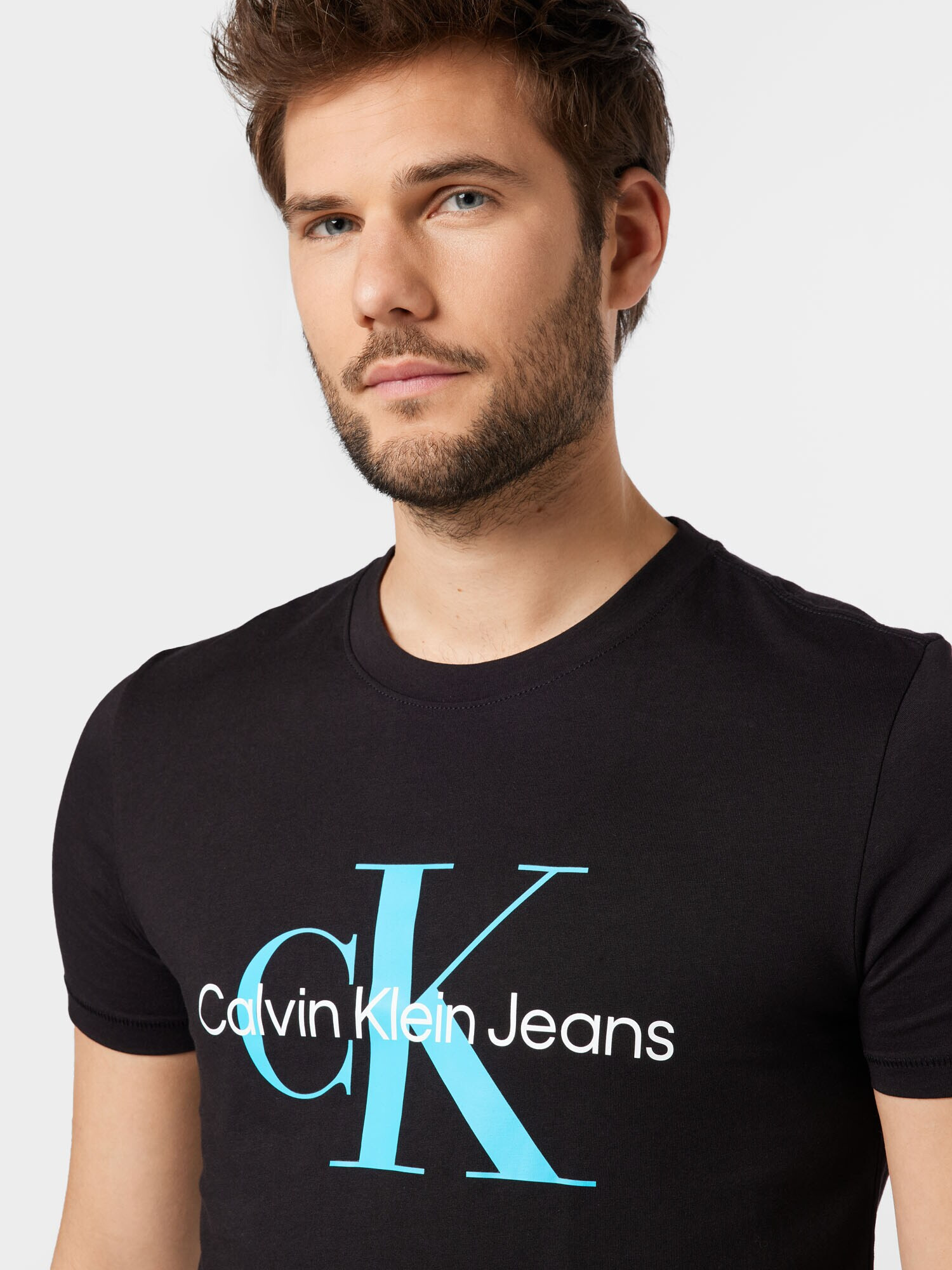 Calvin Klein Jeans Tričko svetlomodrá / čierna / biela - Pepit.sk