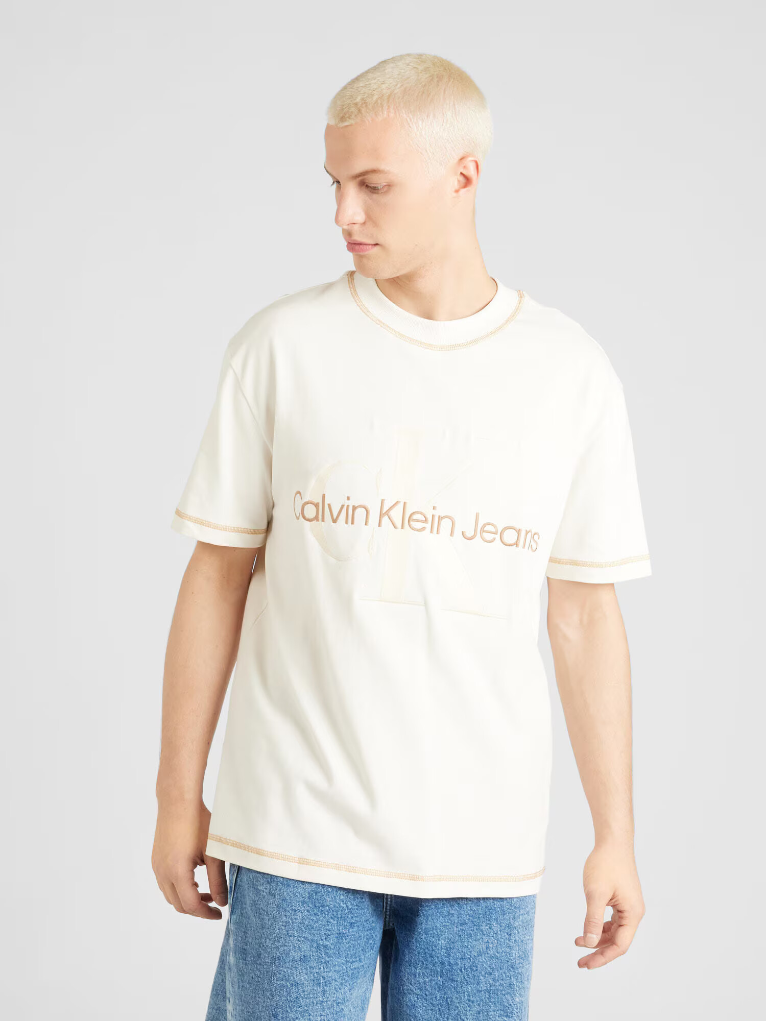 Calvin Klein Jeans Tričko telová / hnedá - Pepit.sk