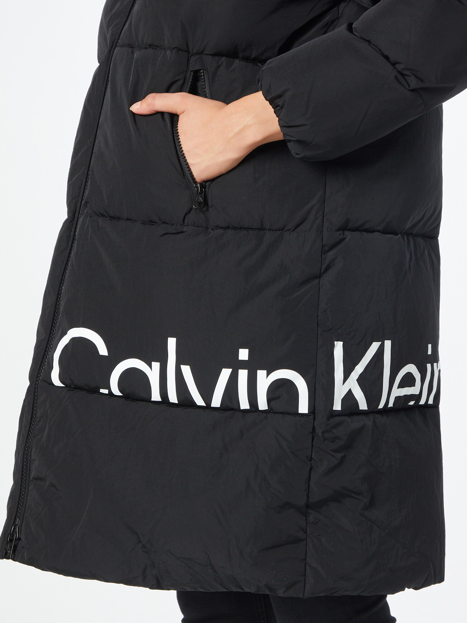 Calvin Klein Jeans Zimný kabát čierna / biela - Pepit.sk