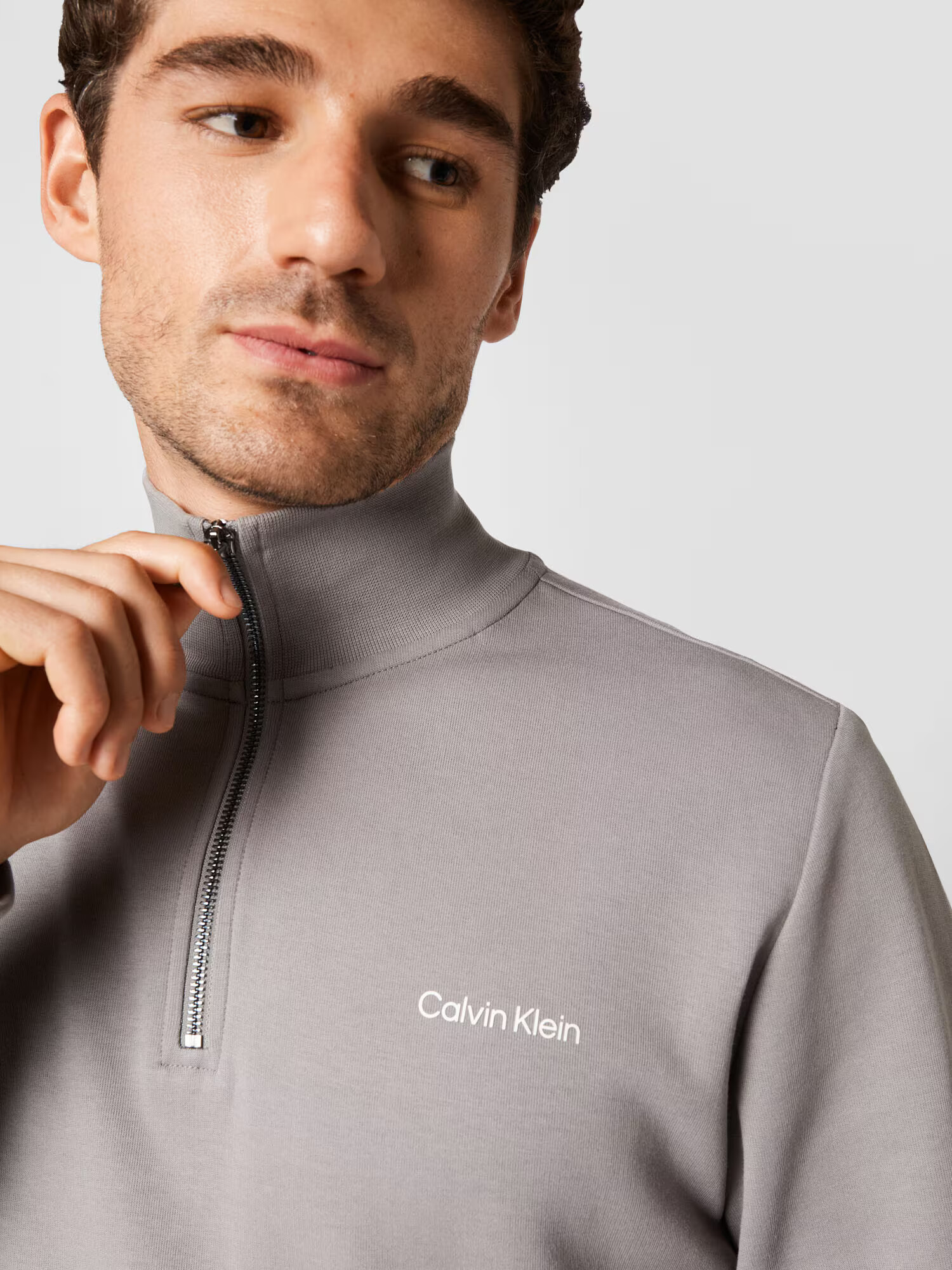 Calvin Klein Mikina sivá / biela - Pepit.sk