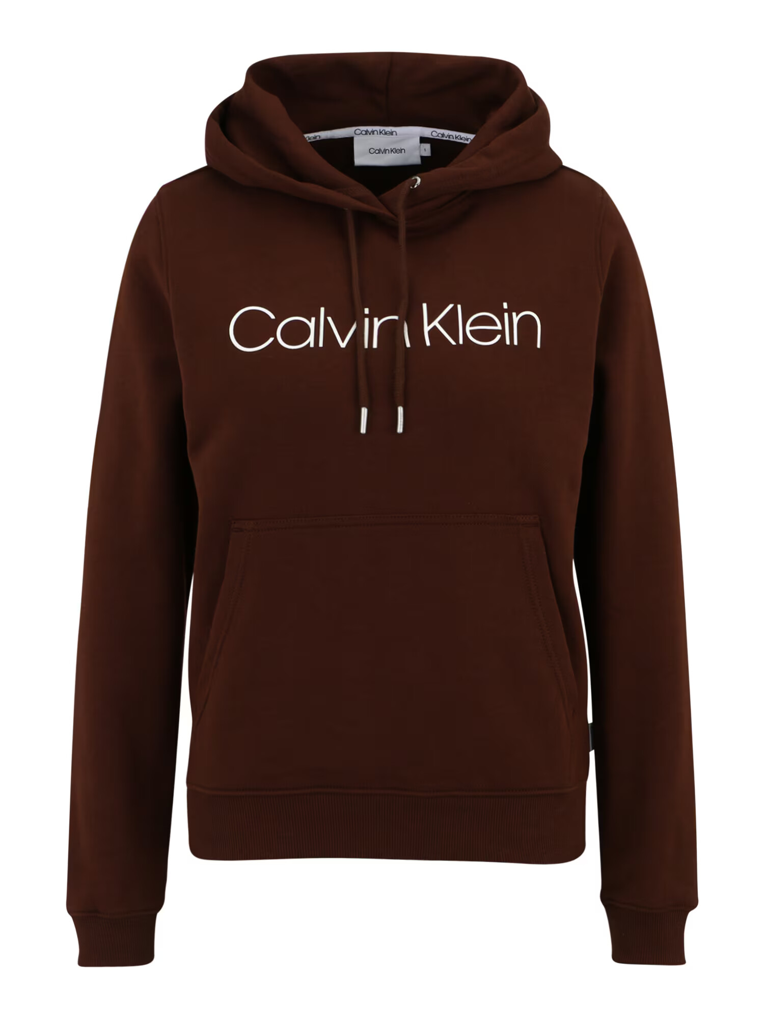 Calvin Klein Mikina tmavohnedá / biela - Pepit.sk