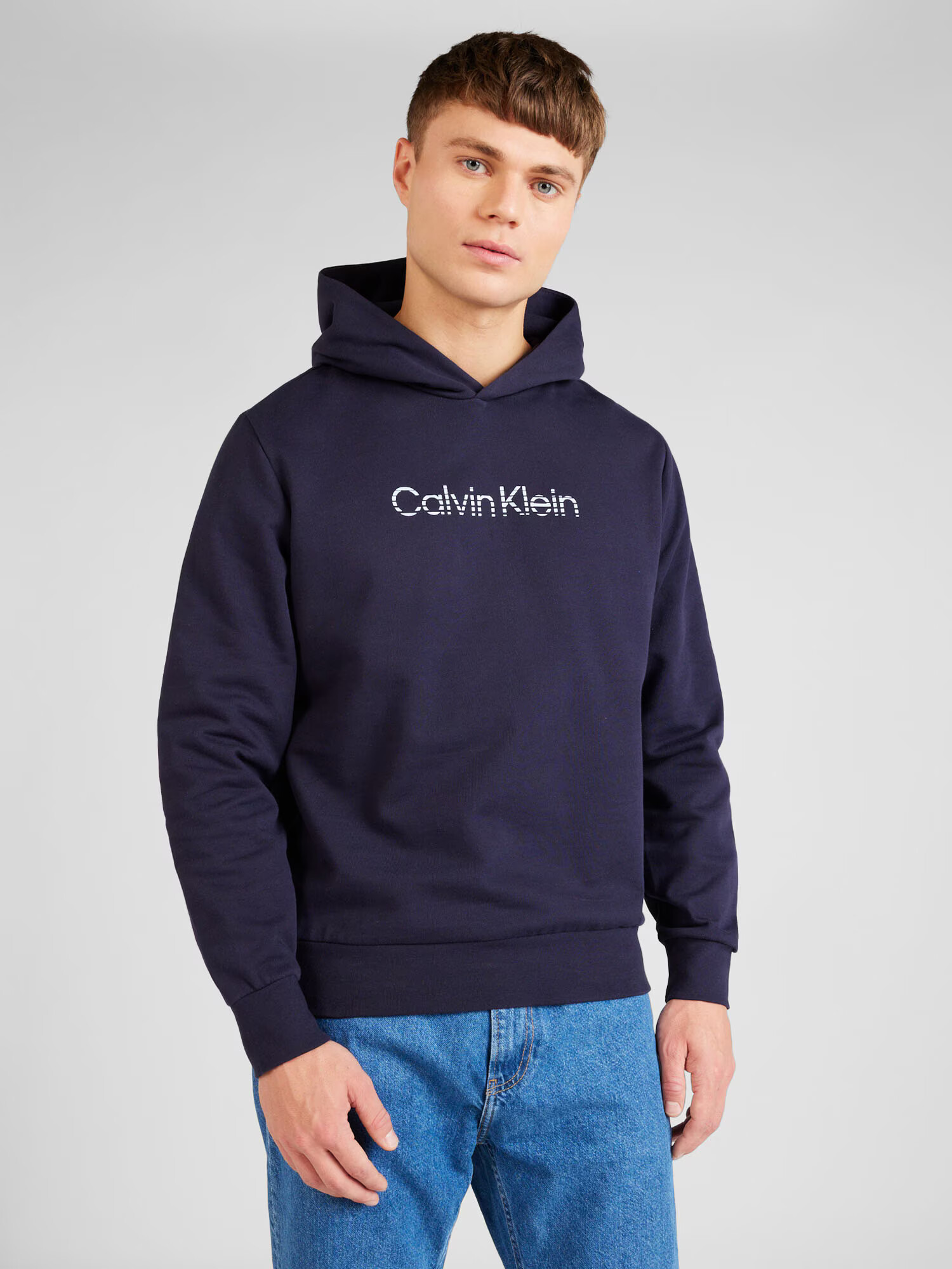 Calvin Klein Mikina tmavomodrá / biela - Pepit.sk