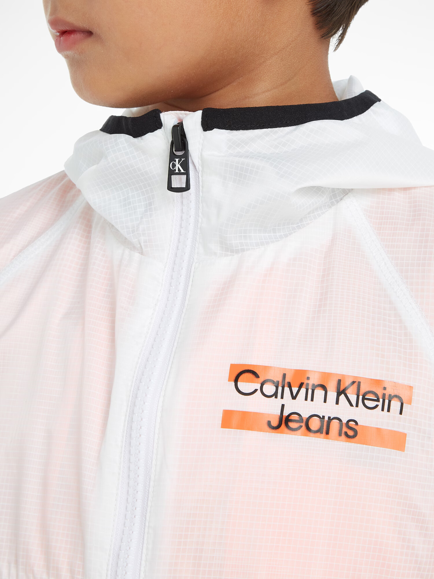 Calvin Klein Prechodná bunda oranžová / čierna / biela - Pepit.sk