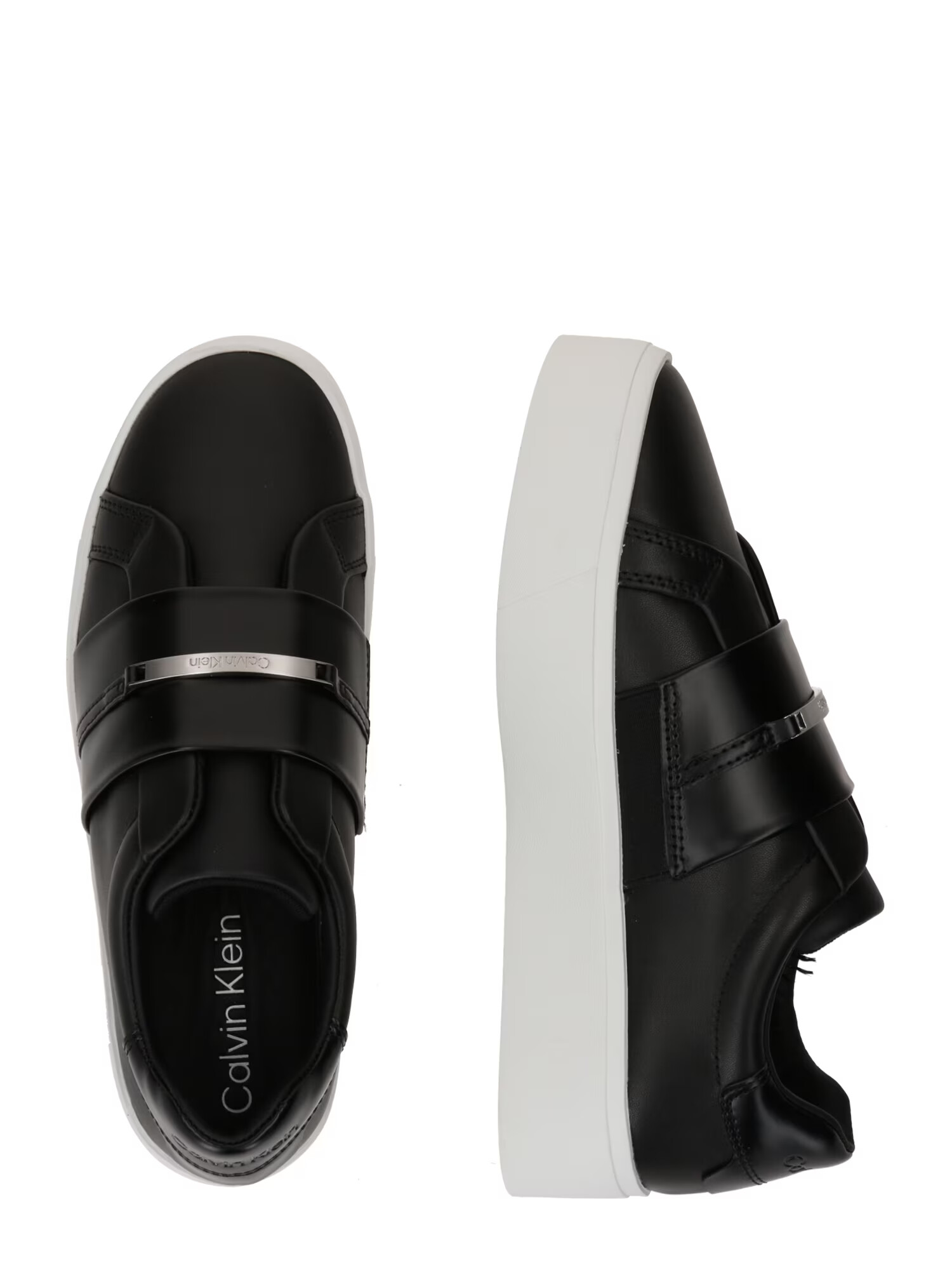 Calvin Klein Slip-on obuv čierna / strieborná - Pepit.sk