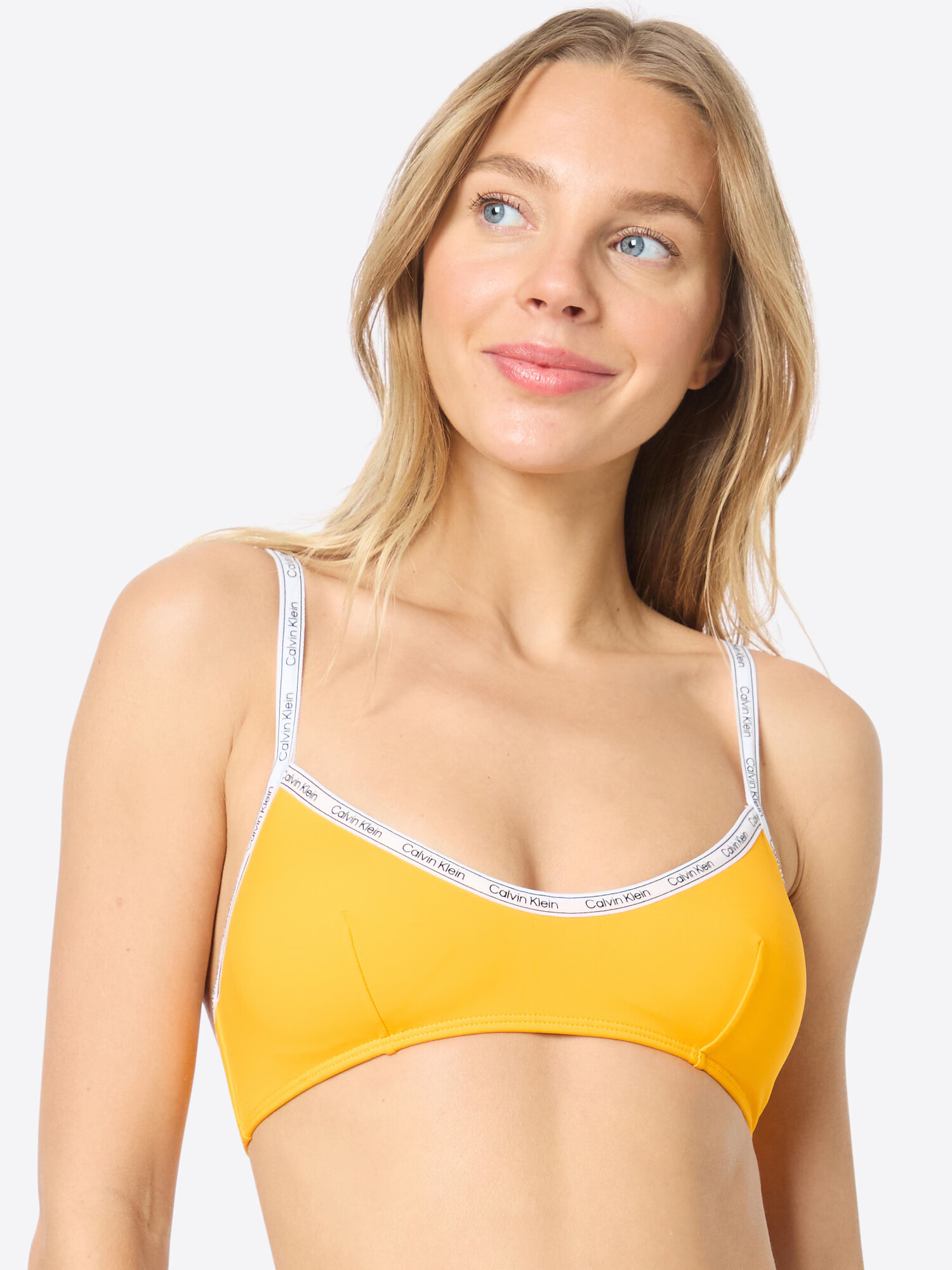 Calvin Klein Swimwear Bikinový top 'BRALETTE' zlatá žltá / čierna / biela - Pepit.sk