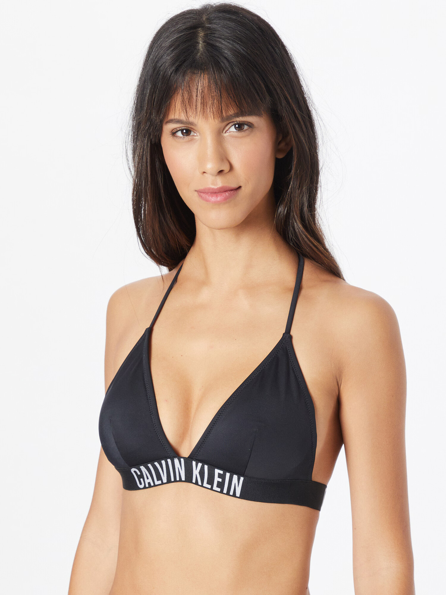 Calvin Klein Swimwear Bikinový top čierna / biela - Pepit.sk