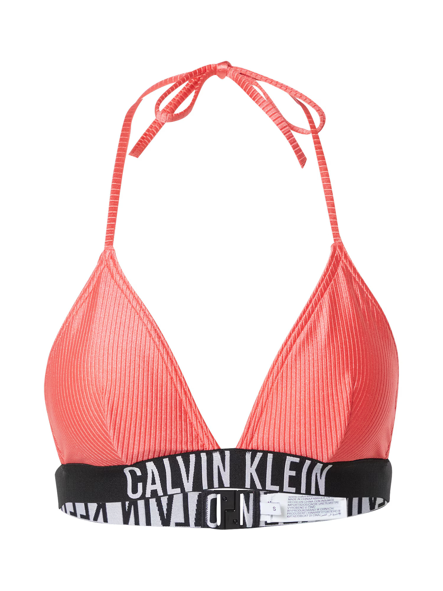 Calvin Klein Swimwear Bikinový top lososová / čierna / biela - Pepit.sk