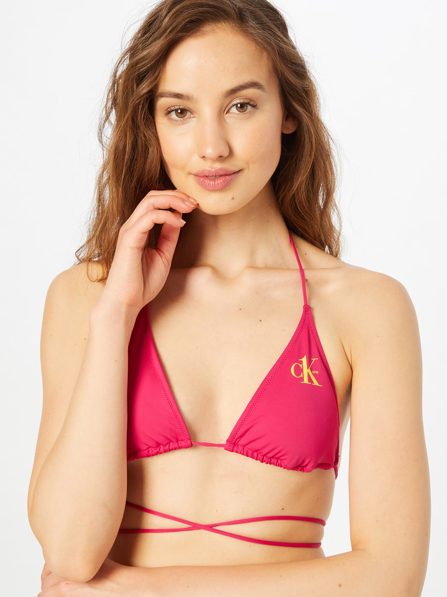 Calvin Klein Swimwear Bikinový top žltá / tmavoružová - Pepit.sk