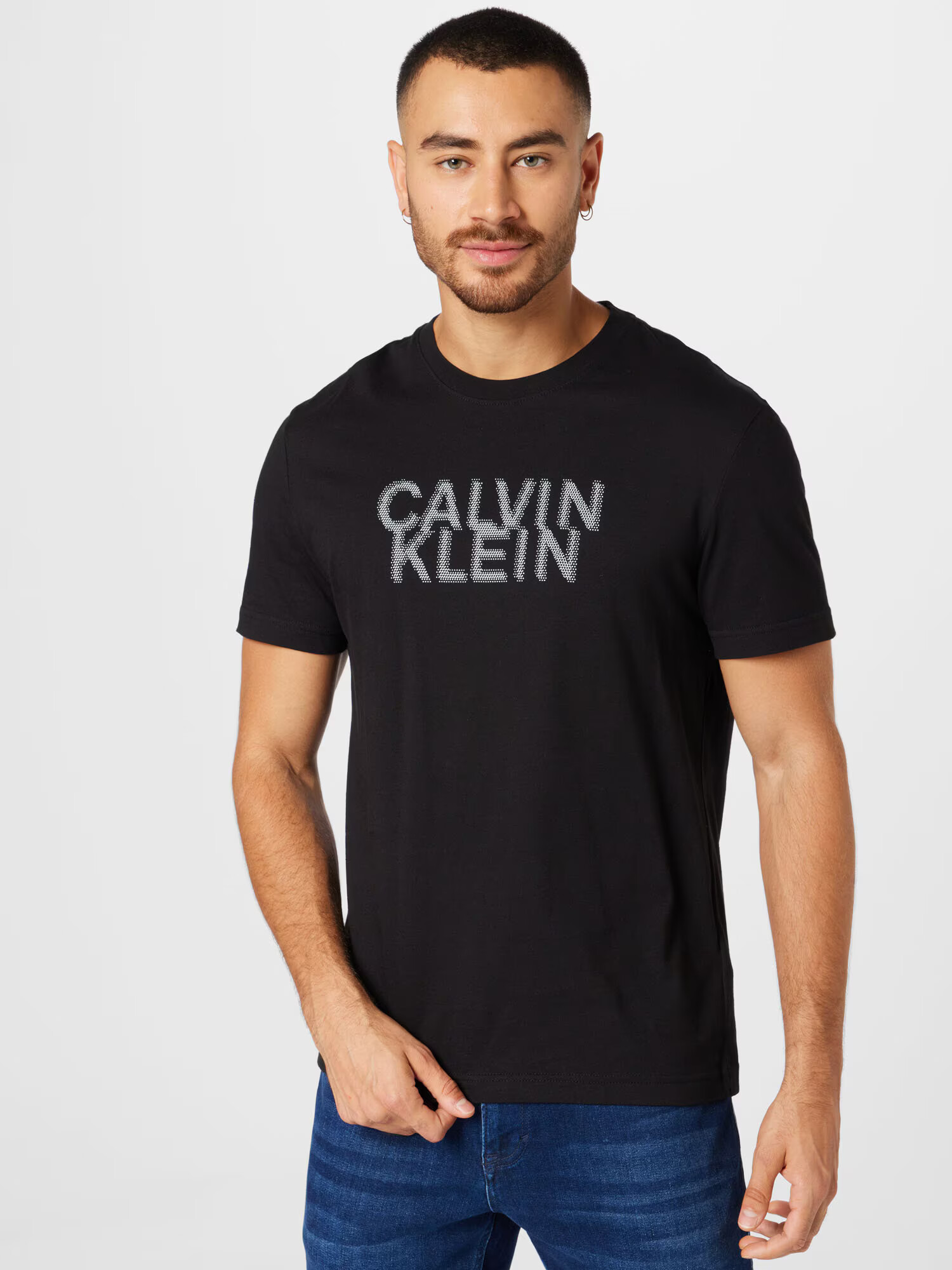 Calvin Klein Tričko čierna / šedobiela - Pepit.sk