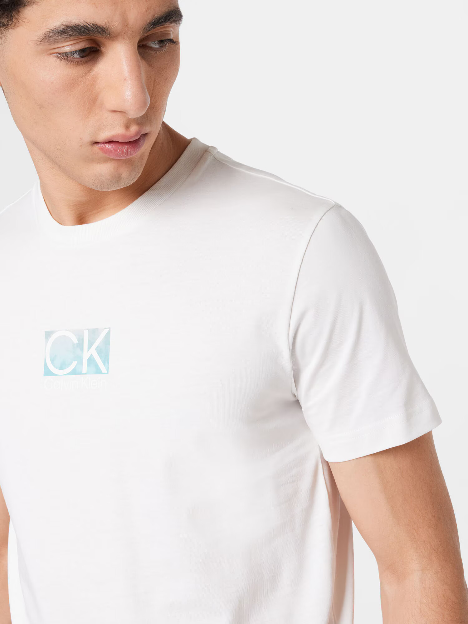 Calvin Klein Tričko tyrkysová / biela - Pepit.sk