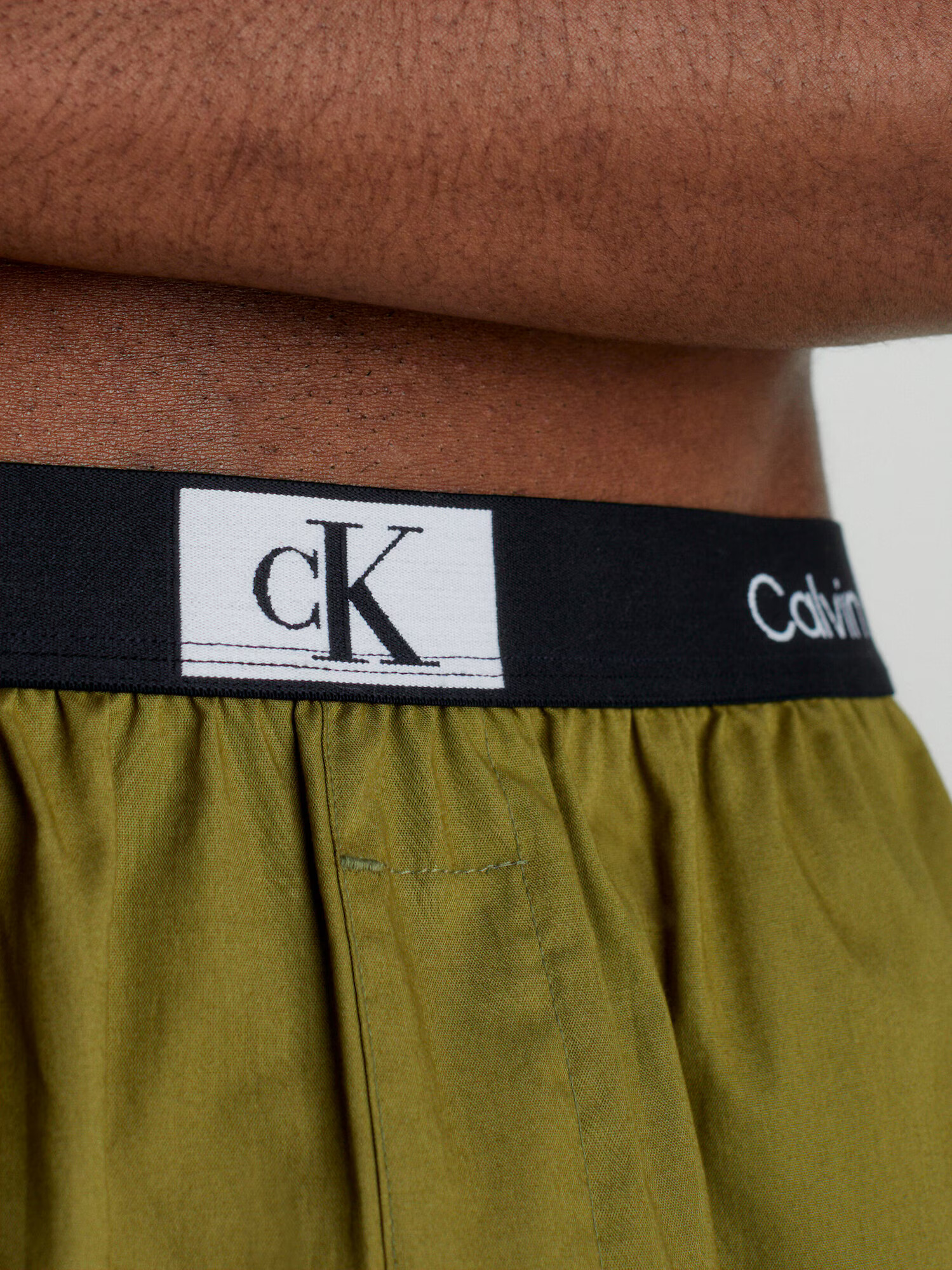 Calvin Klein Underwear Pyžamové nohavice olivová / čierna / biela - Pepit.sk