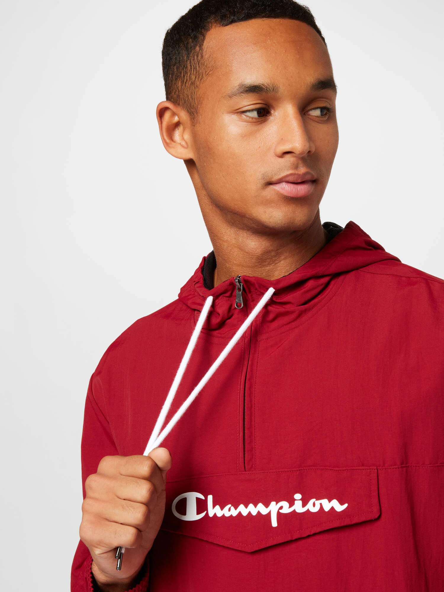 Champion Authentic Athletic Apparel Prechodná bunda červená / biela - Pepit.sk