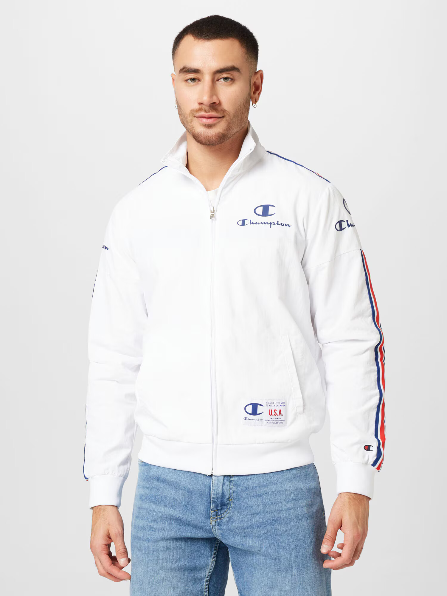 Champion Authentic Athletic Apparel Prechodná bunda tmavomodrá / červená / biela - Pepit.sk