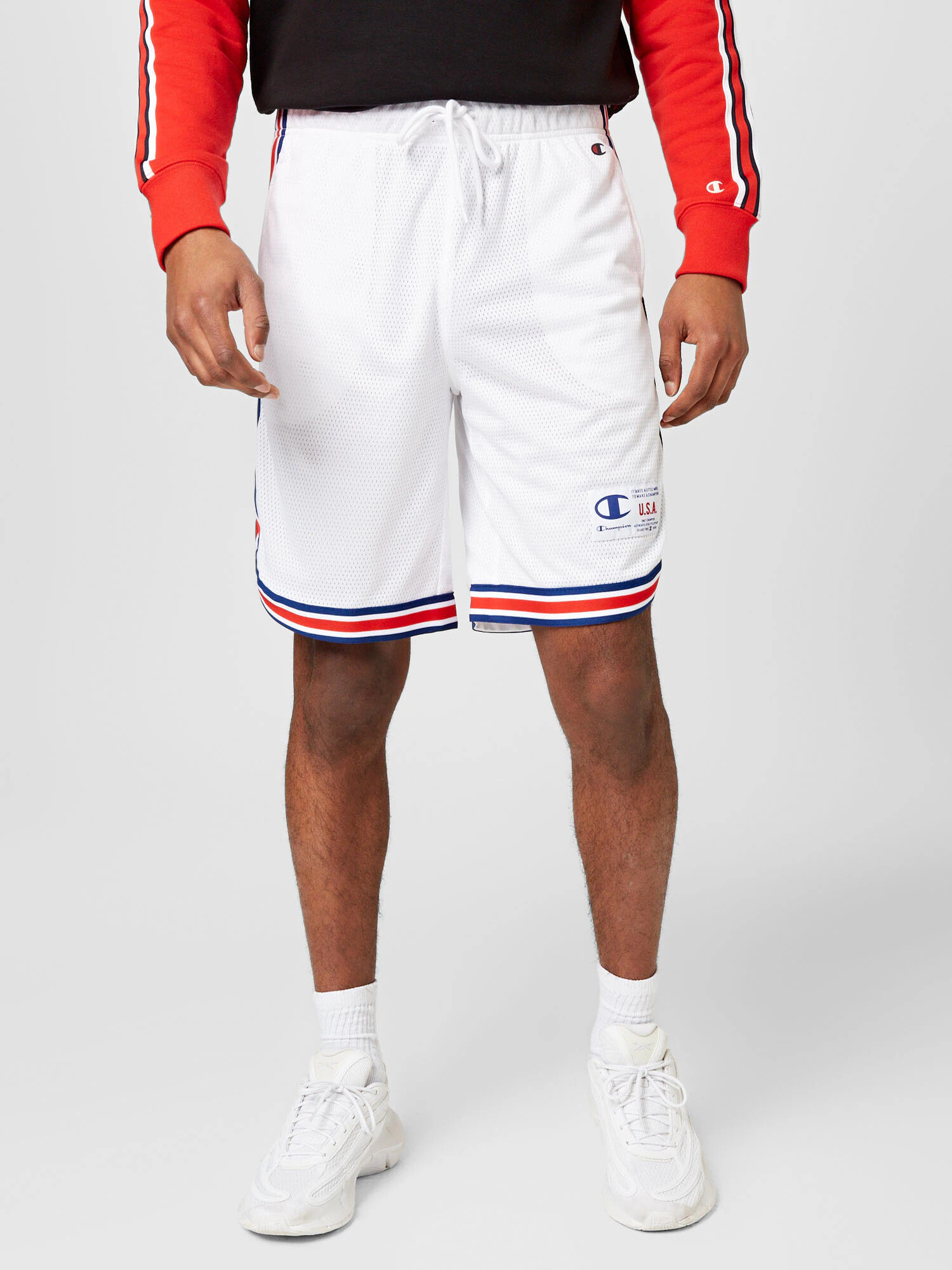 Champion Authentic Athletic Apparel Športové nohavice námornícka modrá / červená / šedobiela - Pepit.sk