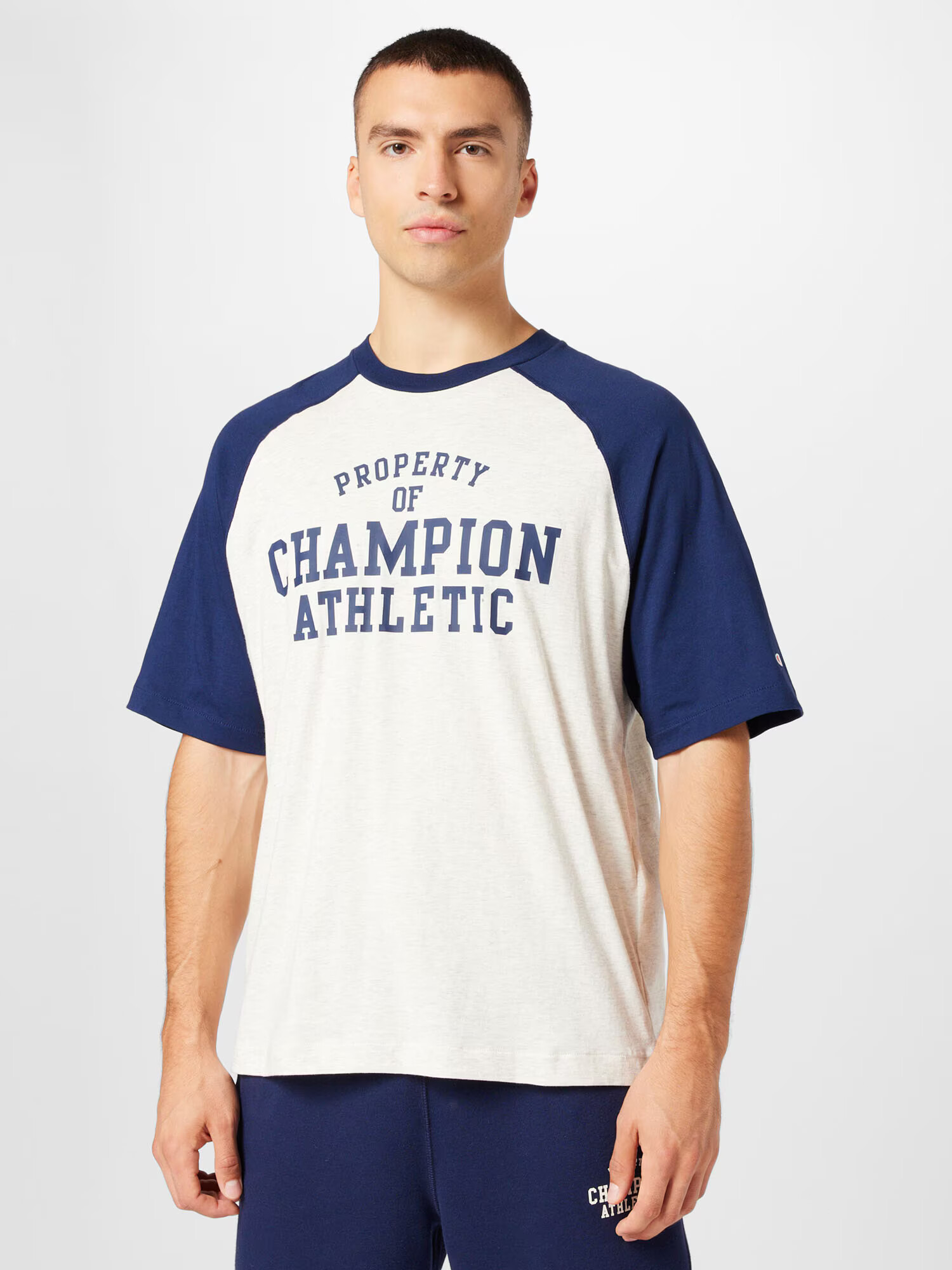 Champion Authentic Athletic Apparel Tričko tmavomodrá / šedobiela - Pepit.sk