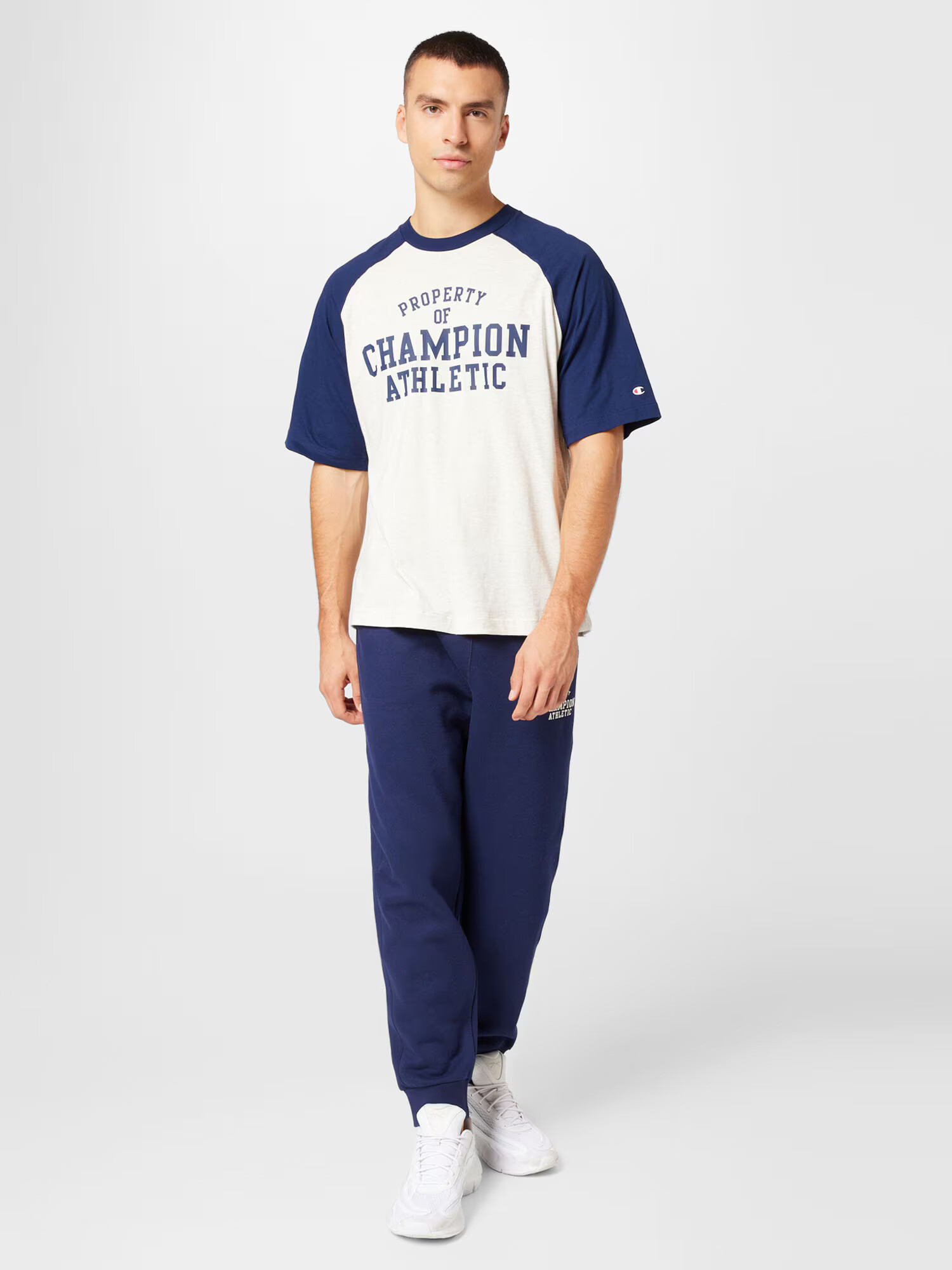 Champion Authentic Athletic Apparel Tričko tmavomodrá / šedobiela - Pepit.sk