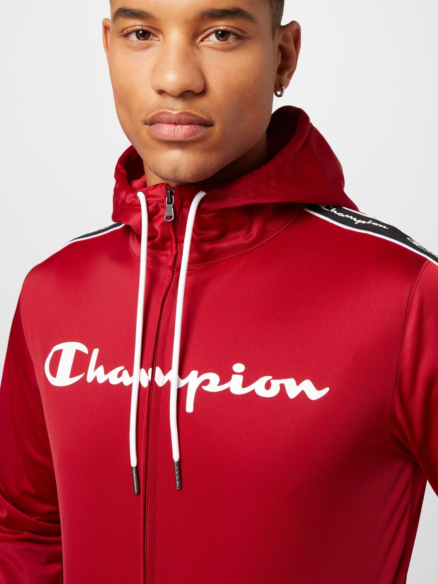 Champion Authentic Athletic Apparel Tepláková bunda červená / biela - Pepit.sk