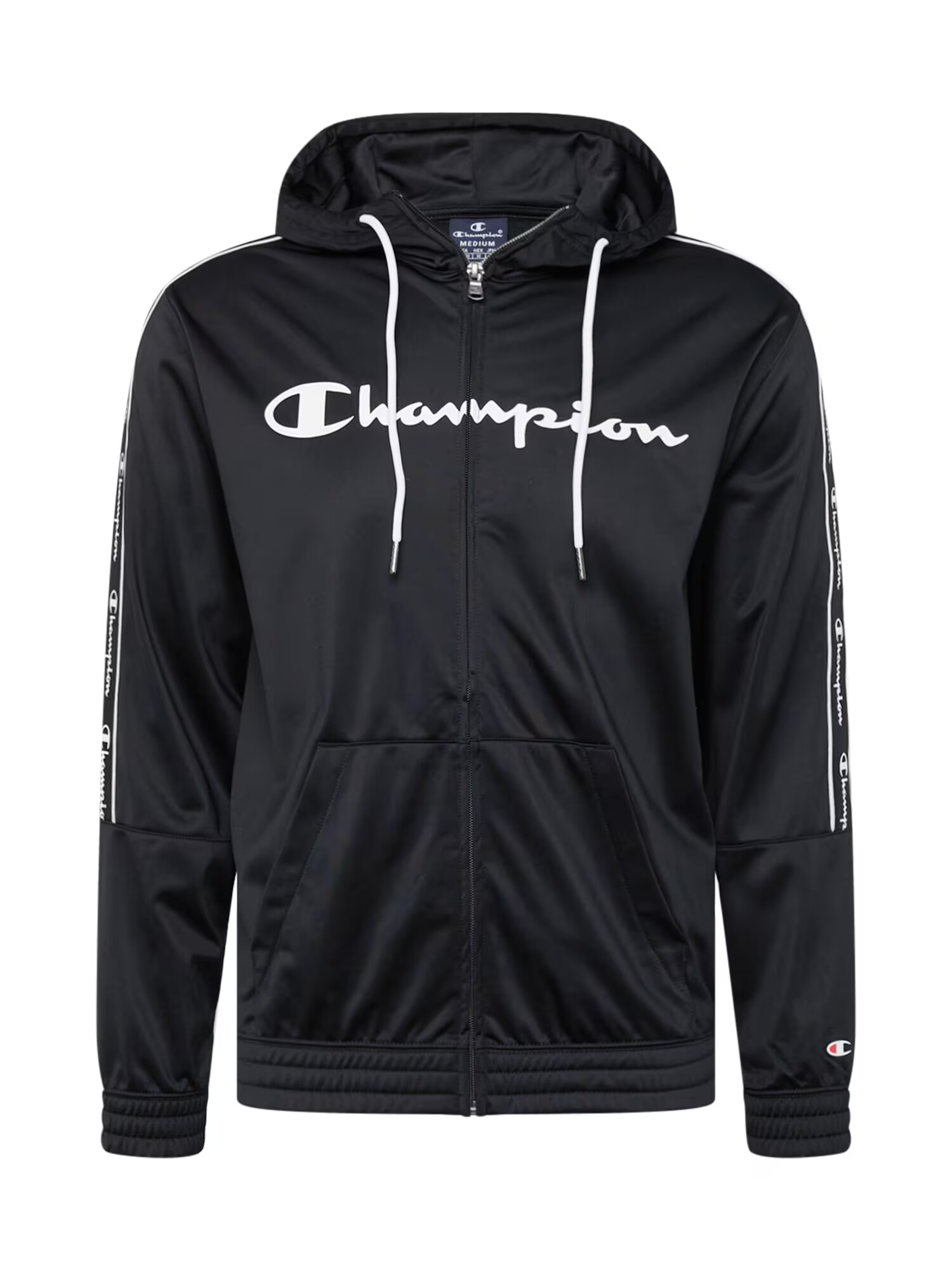 Champion Authentic Athletic Apparel Tepláková bunda čierna / biela - Pepit.sk