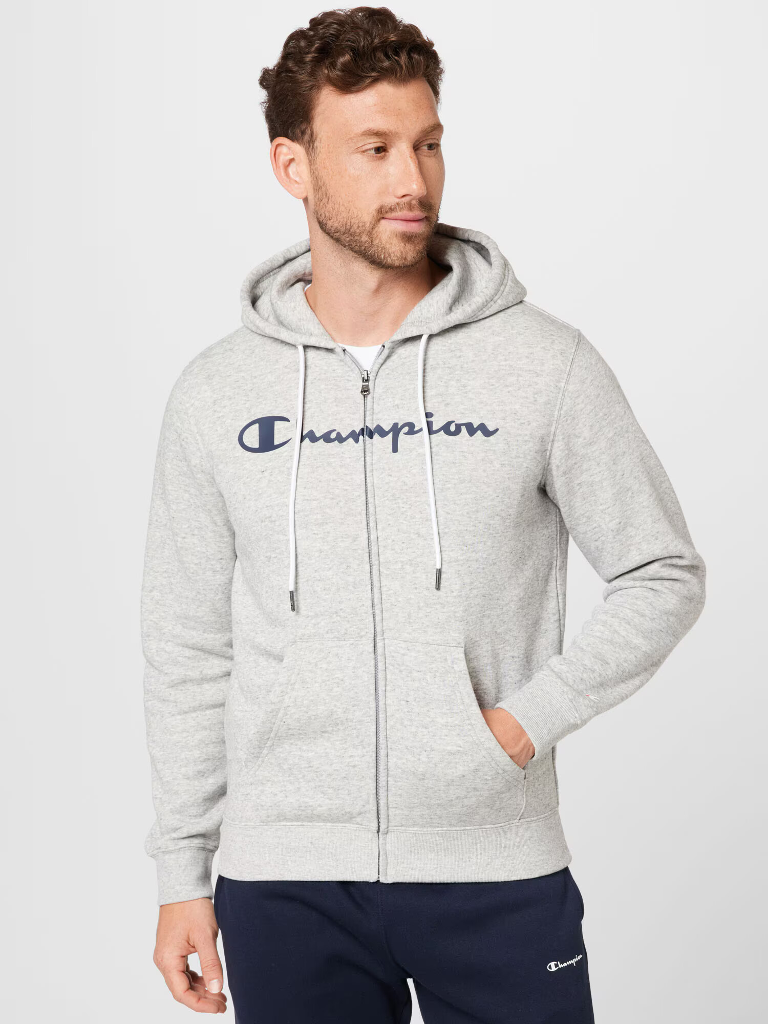 Champion Authentic Athletic Apparel Tepláková bunda námornícka modrá / sivá melírovaná / červená / biela - Pepit.sk