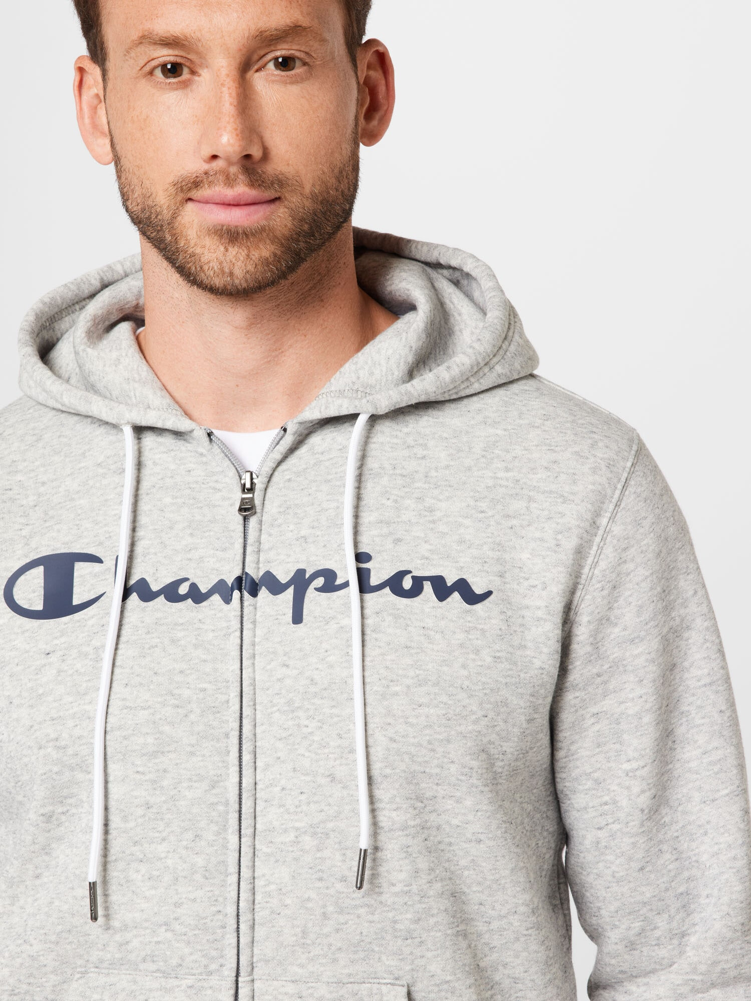 Champion Authentic Athletic Apparel Tepláková bunda námornícka modrá / sivá melírovaná / červená / biela - Pepit.sk