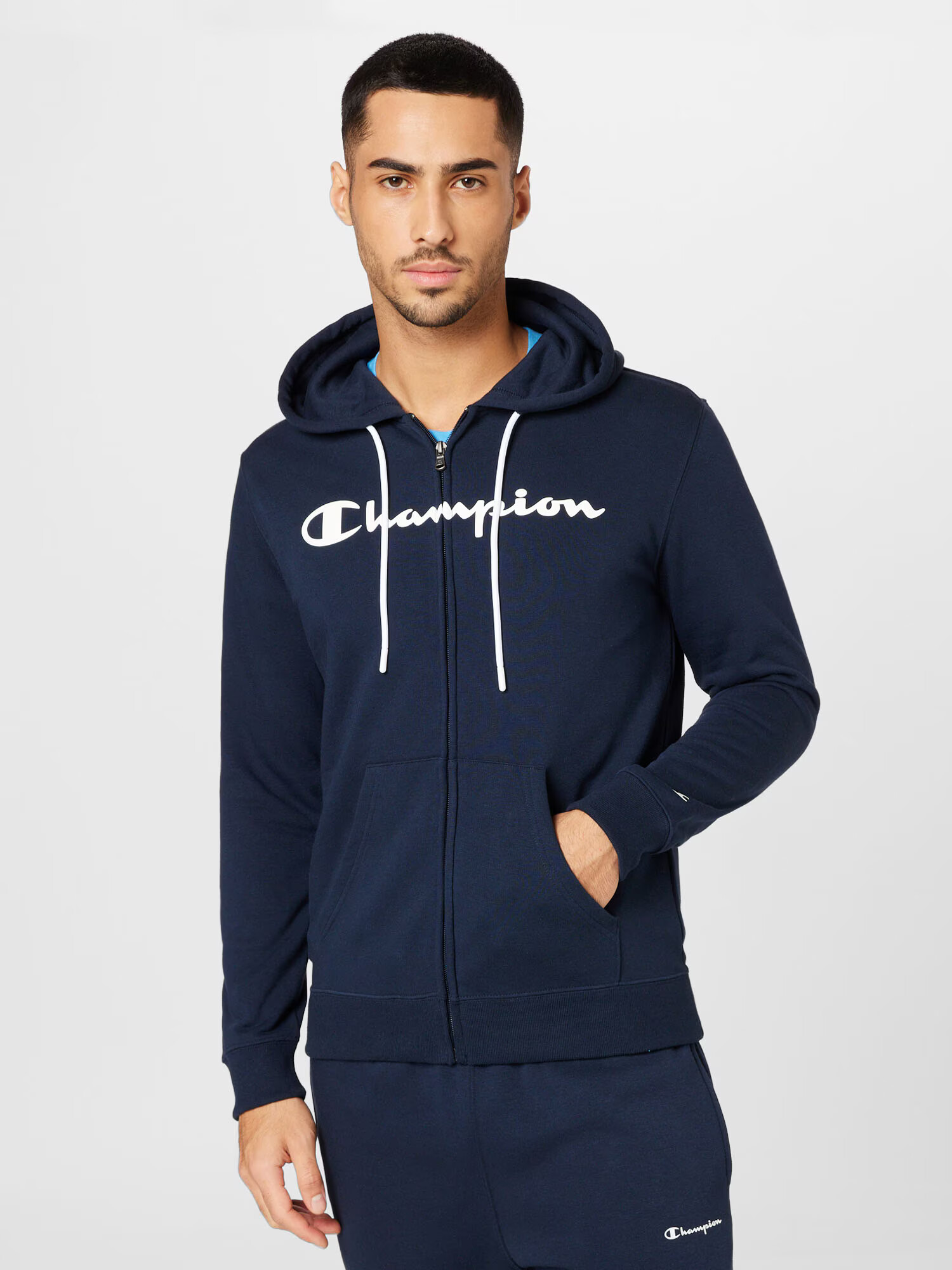 Champion Authentic Athletic Apparel Tepláková bunda tmavomodrá / biela - Pepit.sk