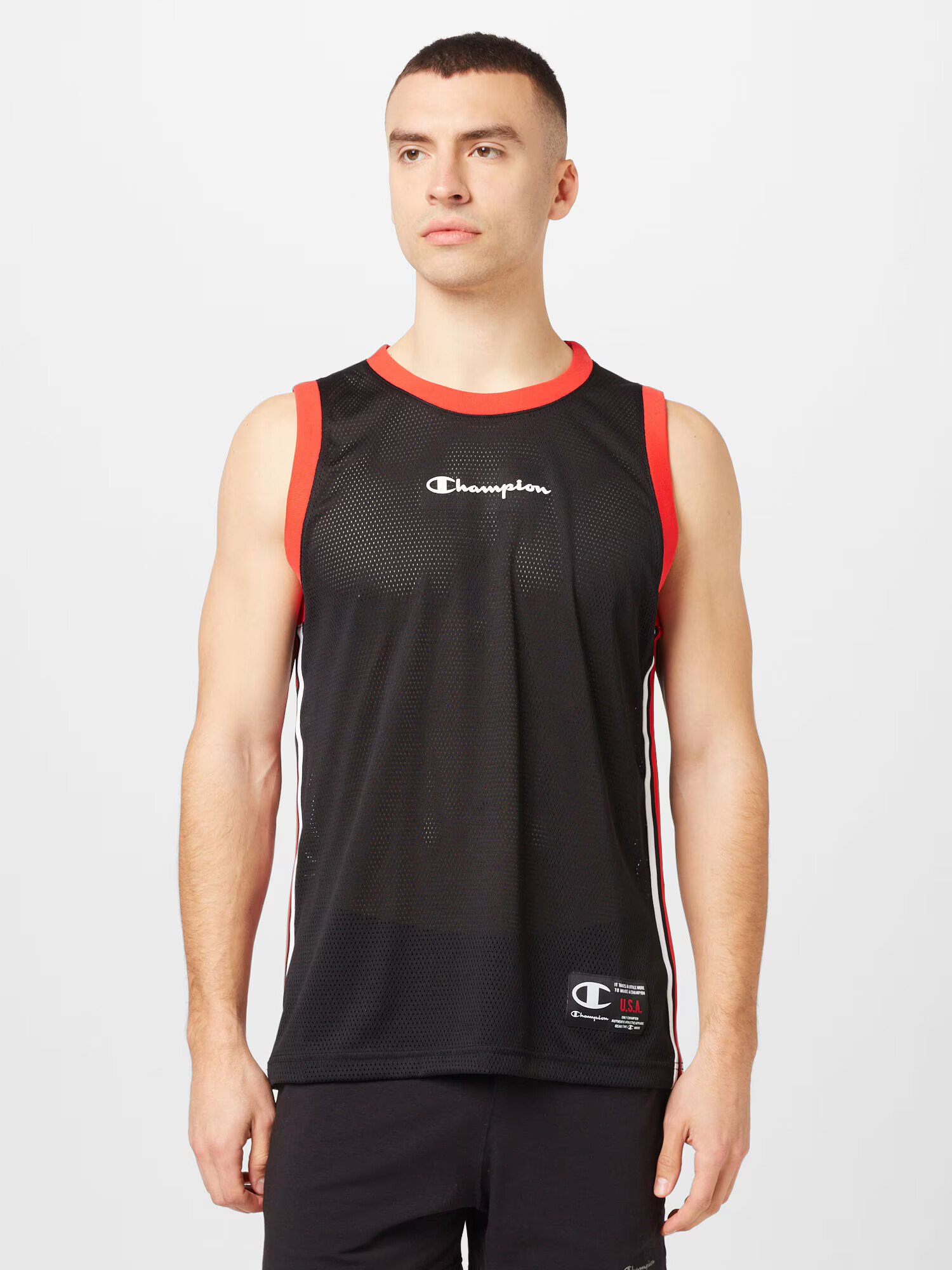 Champion Authentic Athletic Apparel Tričko svetločervená / čierna / biela - Pepit.sk