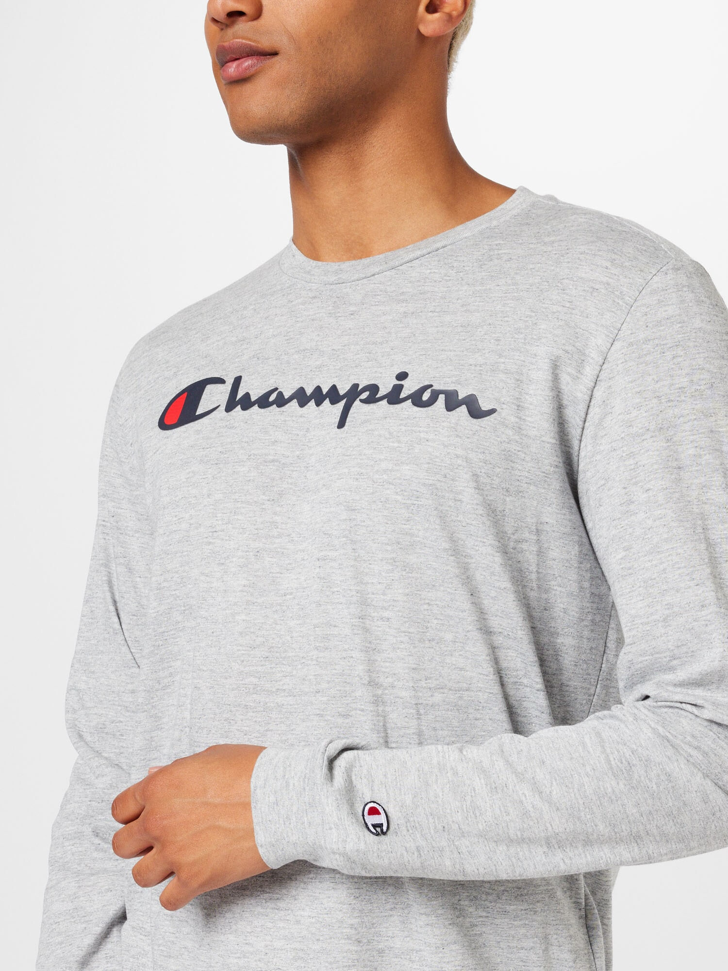 Champion Authentic Athletic Apparel Tričko tmavomodrá / sivá melírovaná / oranžovo červená - Pepit.sk