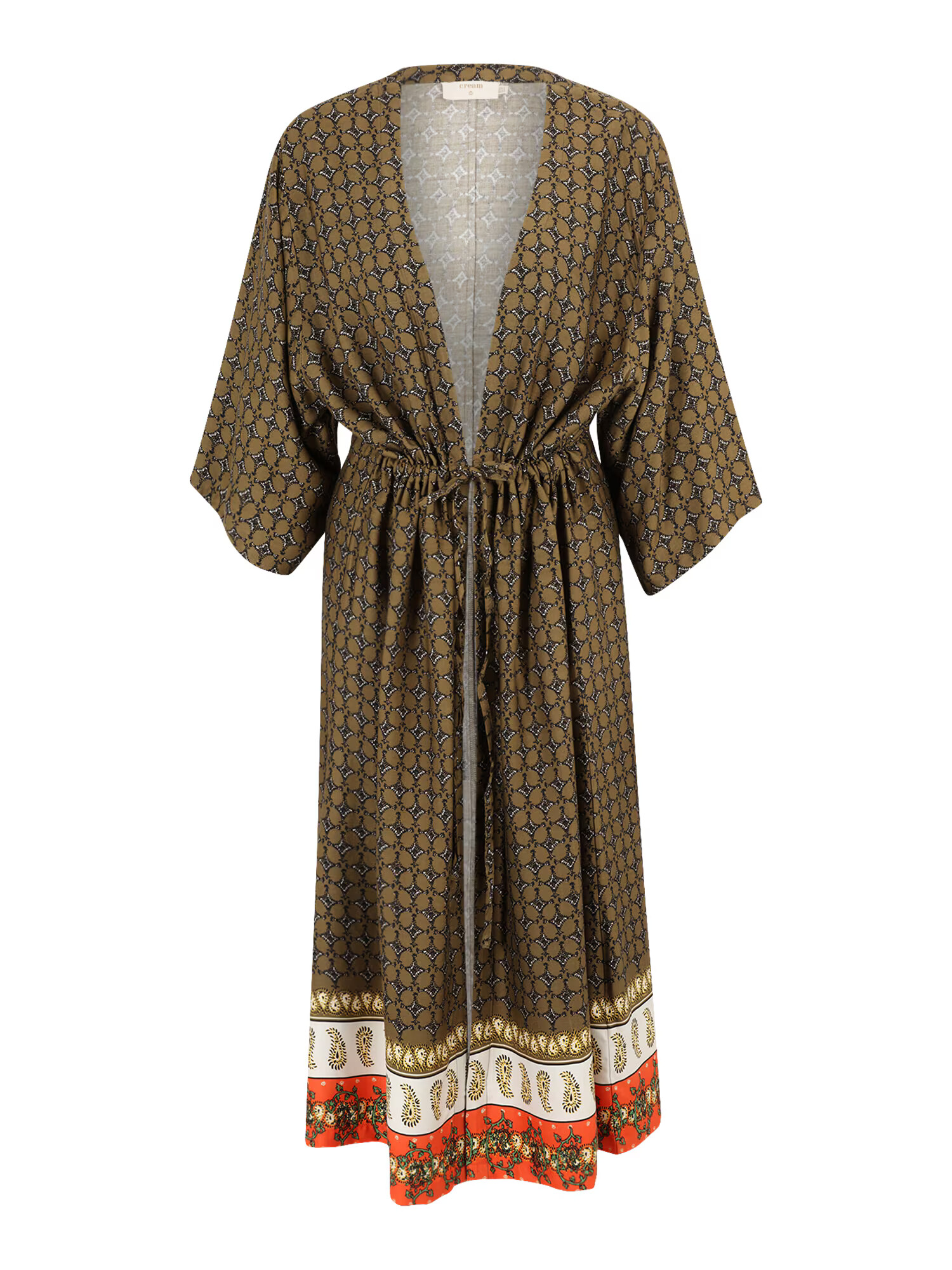 Cream Kimono 'Emmelia' krémová / olivová / čierna / biela - Pepit.sk