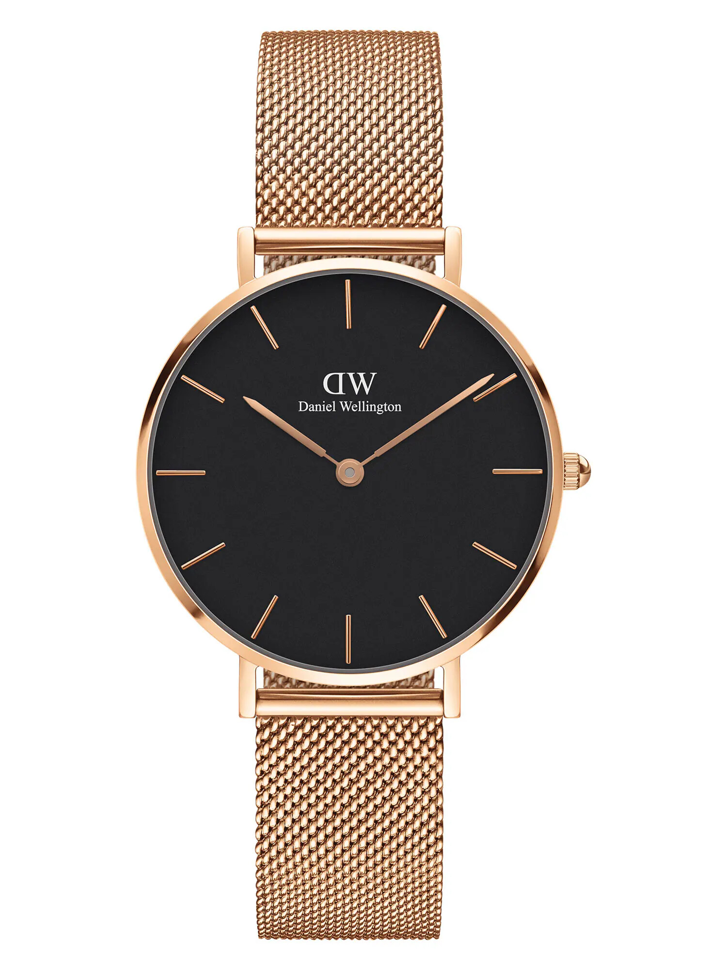 Daniel Wellington Analógové hodinky 'Classic Petite Melrose DW00100161' ružové zlato / čierna - Pepit.sk