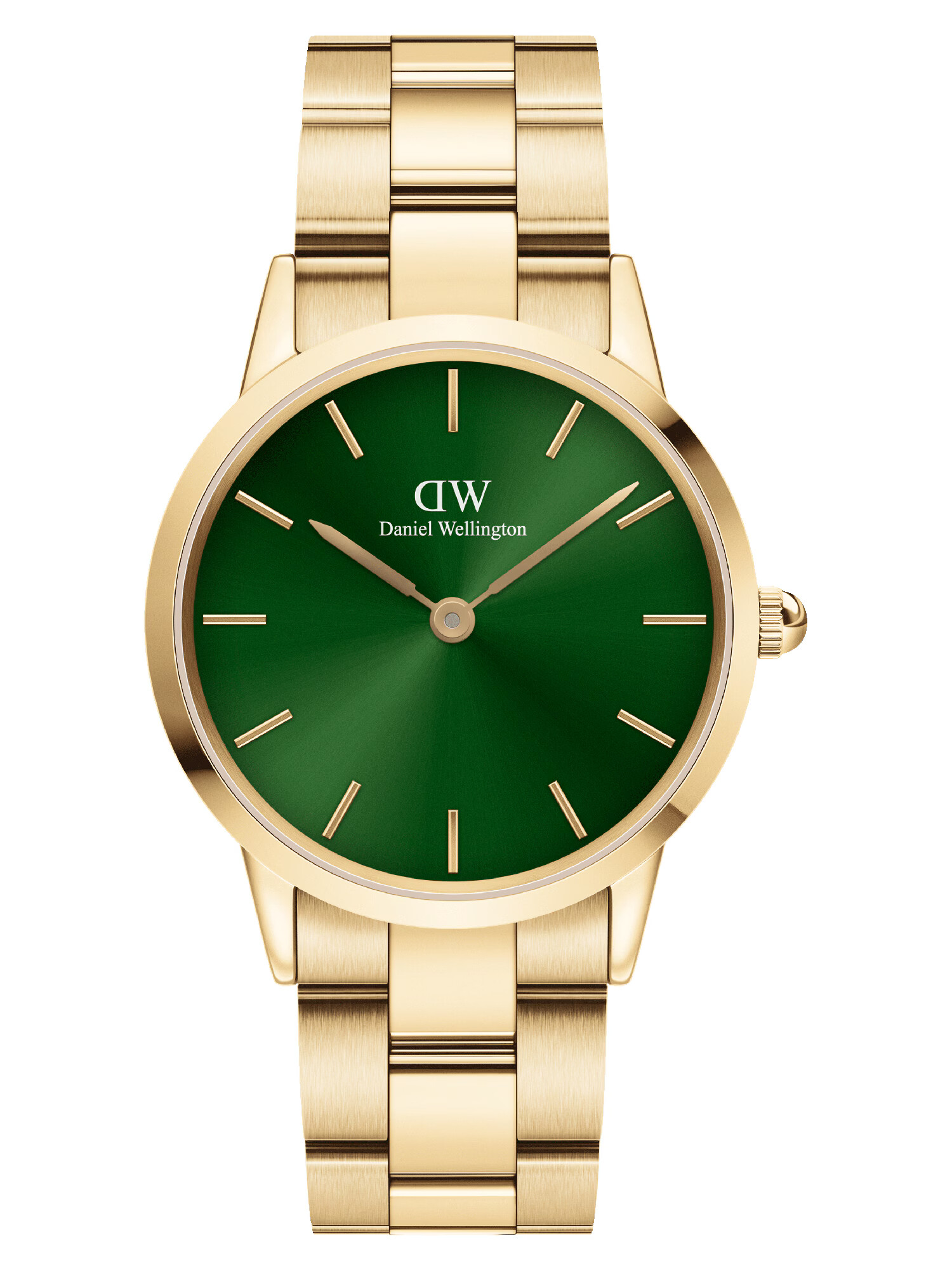 Daniel Wellington Analógové hodinky 'Iconic Link Emerald G Green' zlatá / trávovo zelená - Pepit.sk