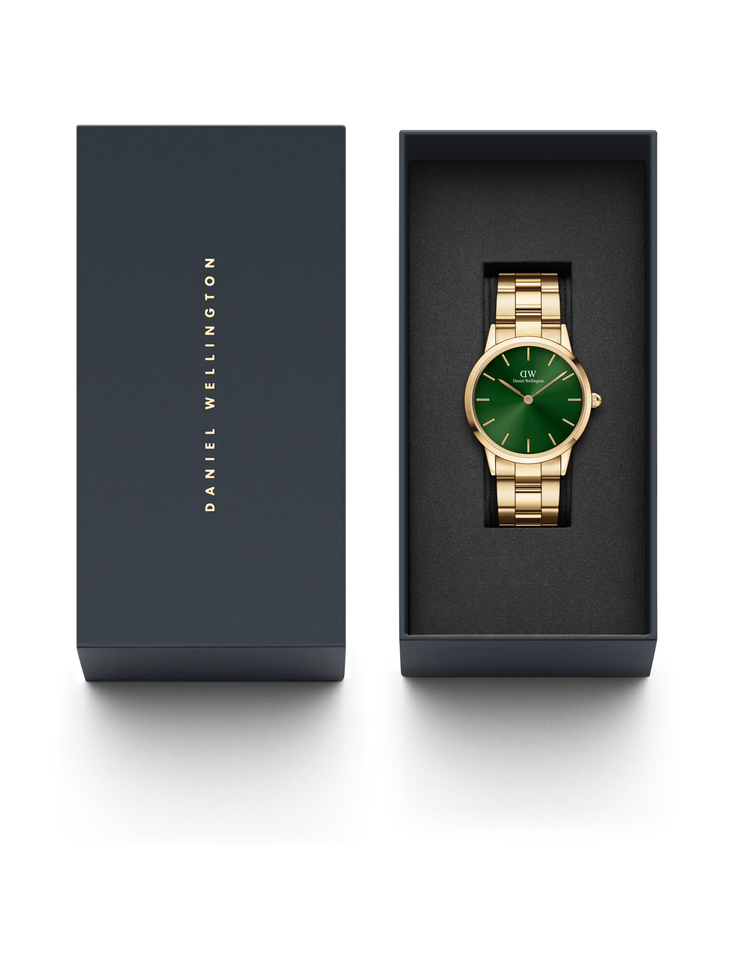 Daniel Wellington Analógové hodinky 'Iconic Link Emerald G Green' zlatá / trávovo zelená - Pepit.sk