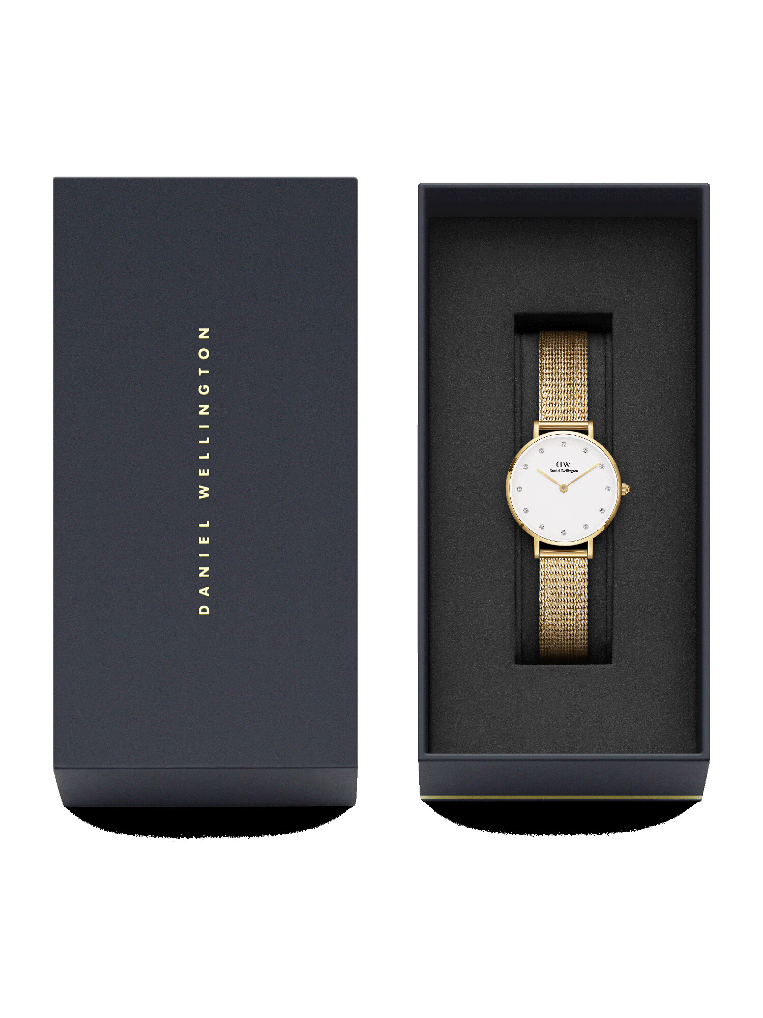 Daniel Wellington Analógové hodinky 'Petite Pressed Evergold Lumine G White' zlatá - Pepit.sk