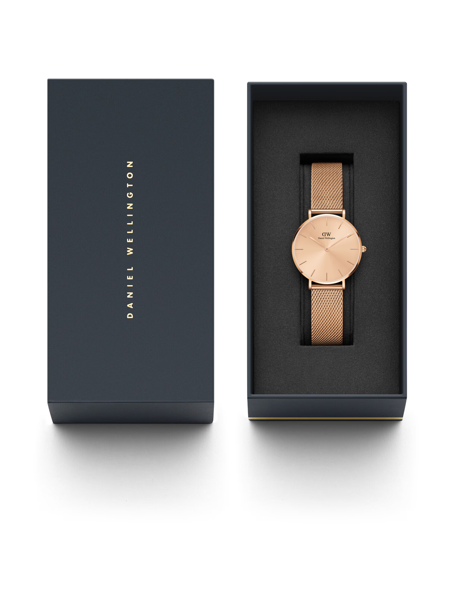 Daniel Wellington Analógové hodinky 'Petite Unitone RG Rose Gold' ružové zlato / čierna - Pepit.sk