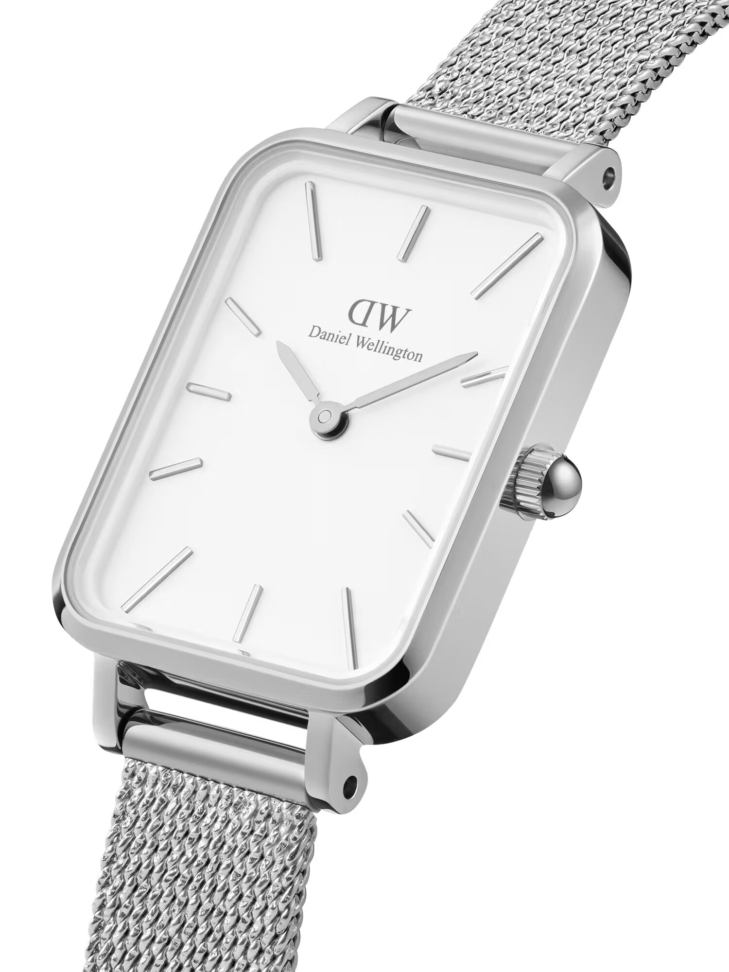 Daniel Wellington Analógové hodinky 'Quadro Pressed Sterling S White' strieborná / biela - Pepit.sk