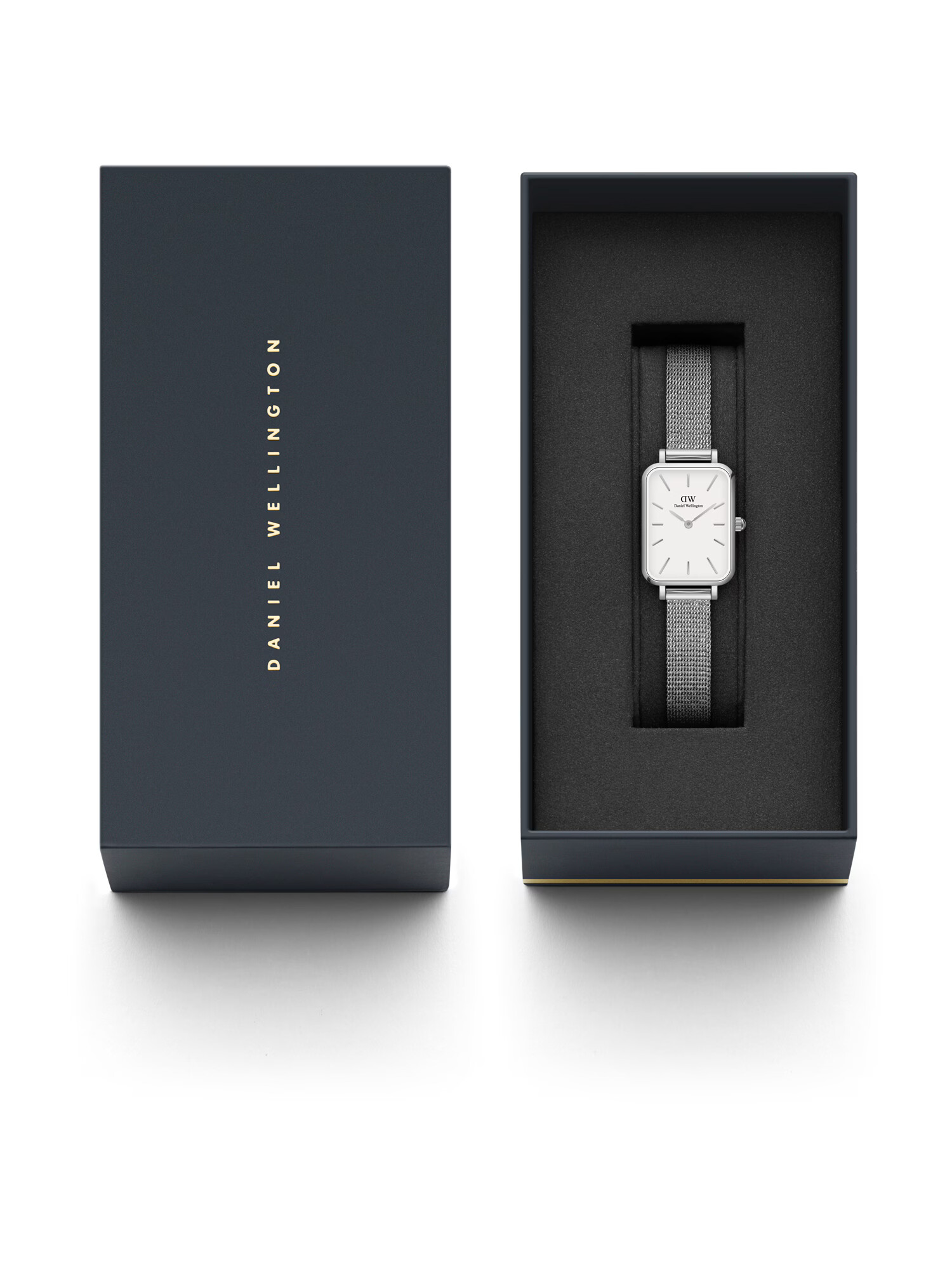 Daniel Wellington Analógové hodinky 'Quadro Pressed Sterling S White' strieborná / biela - Pepit.sk