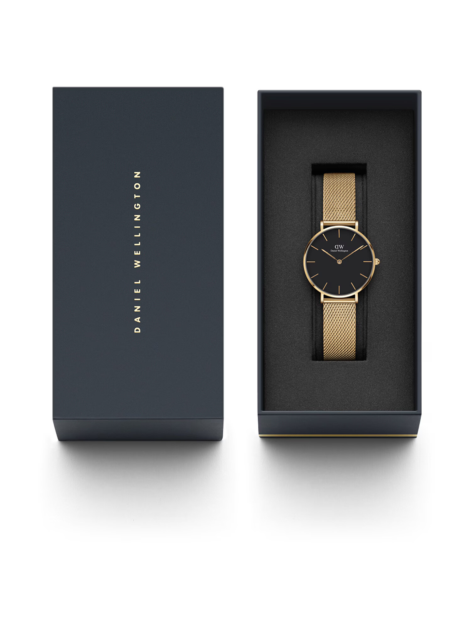 Daniel Wellington Analógové hodinky 'Petite Evergold G Black' zlatá - Pepit.sk