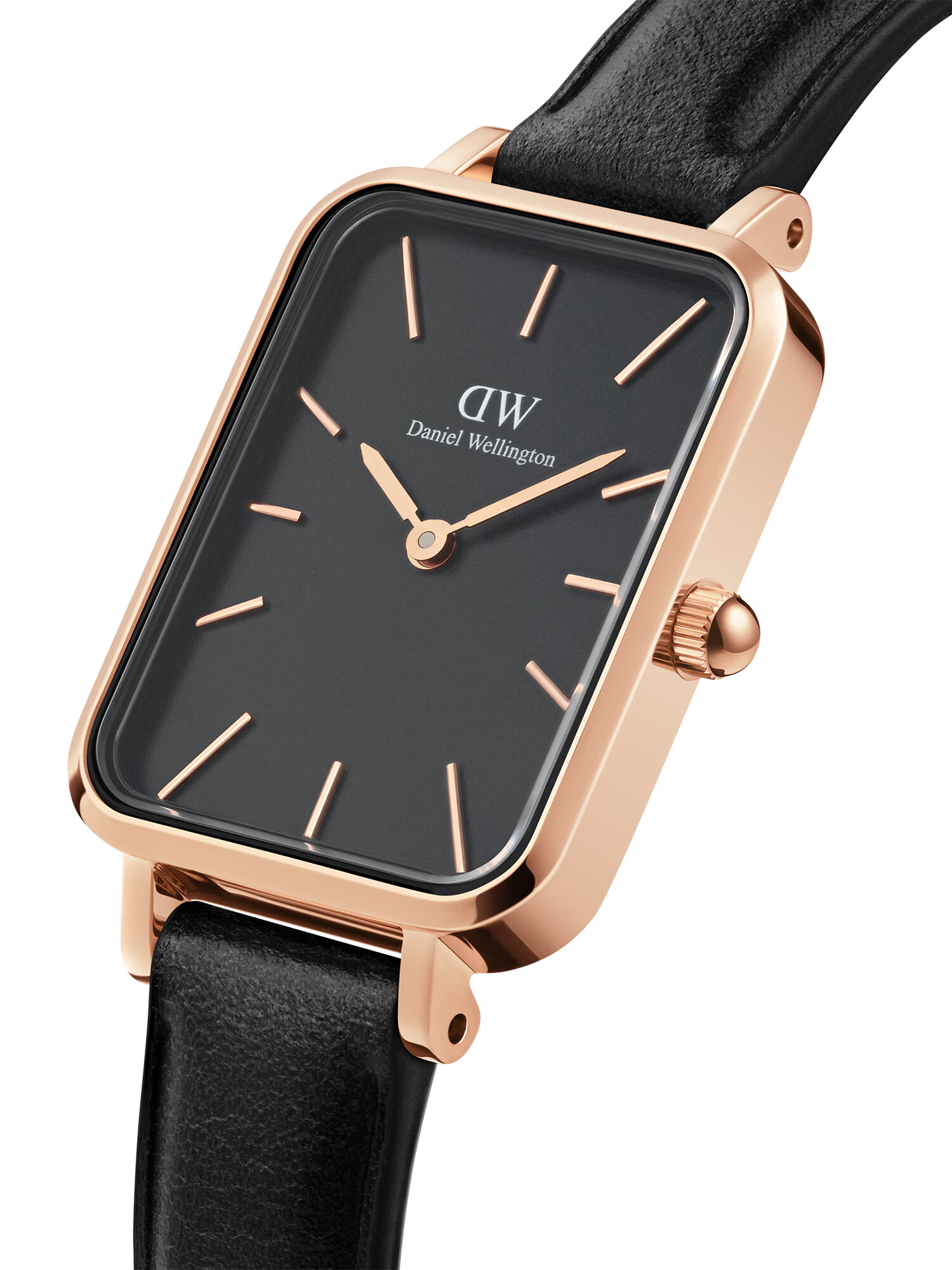 Daniel Wellington Analógové hodinky 'Quadro Pressed Sheffield RG Black' zlatá / čierna - Pepit.sk