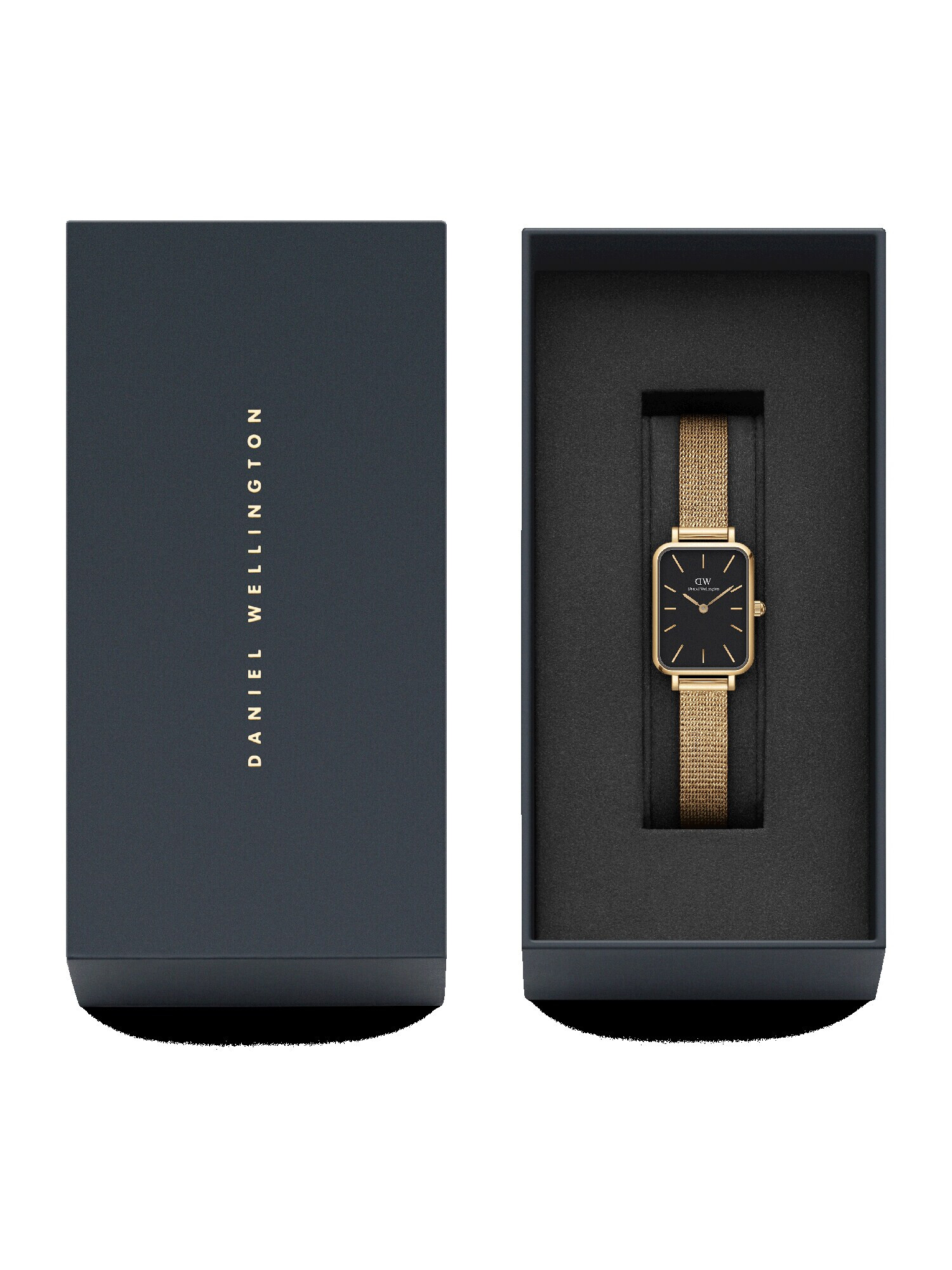 Daniel Wellington Analógové hodinky 'Quadro Pressed Evergold G Black' zlatá / čierna - Pepit.sk