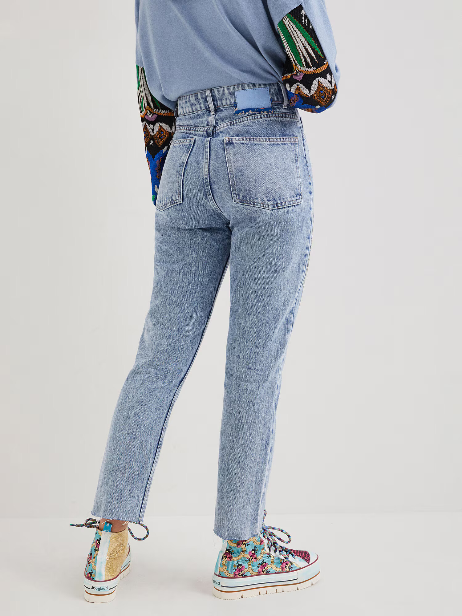 Desigual Džínsy 'Los Angeles' modrá denim / svetložltá / nefritová / pastelovo ružová - Pepit.sk