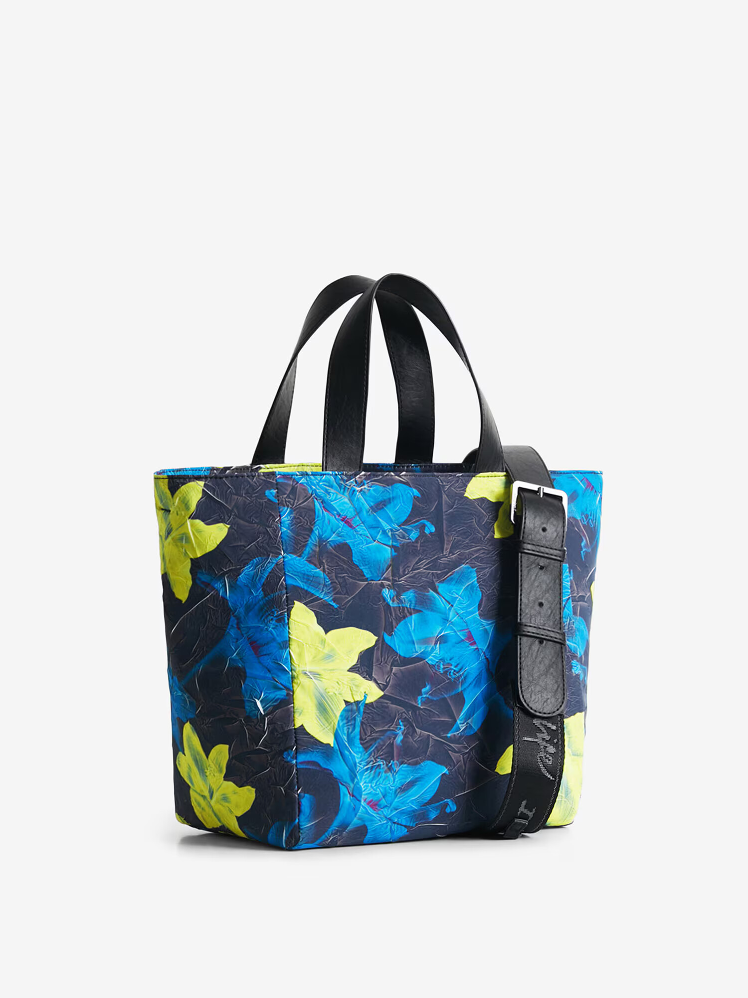 Desigual Shopper modrá / limetková / čierna - Pepit.sk