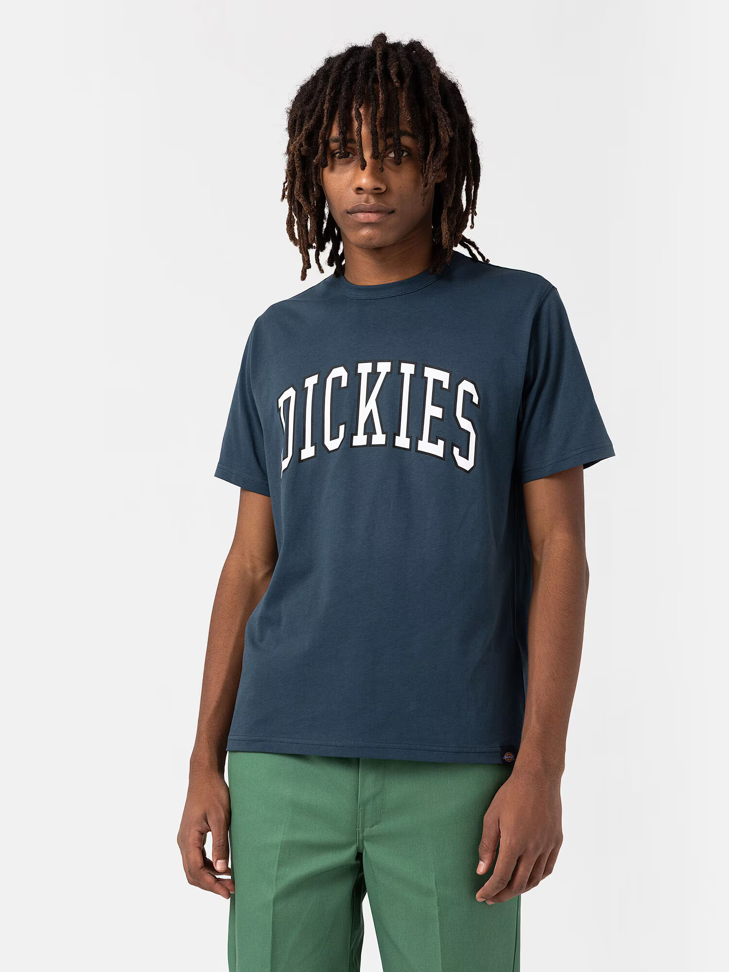 DICKIES Tričko 'Aitkin' modrá / biela - Pepit.sk