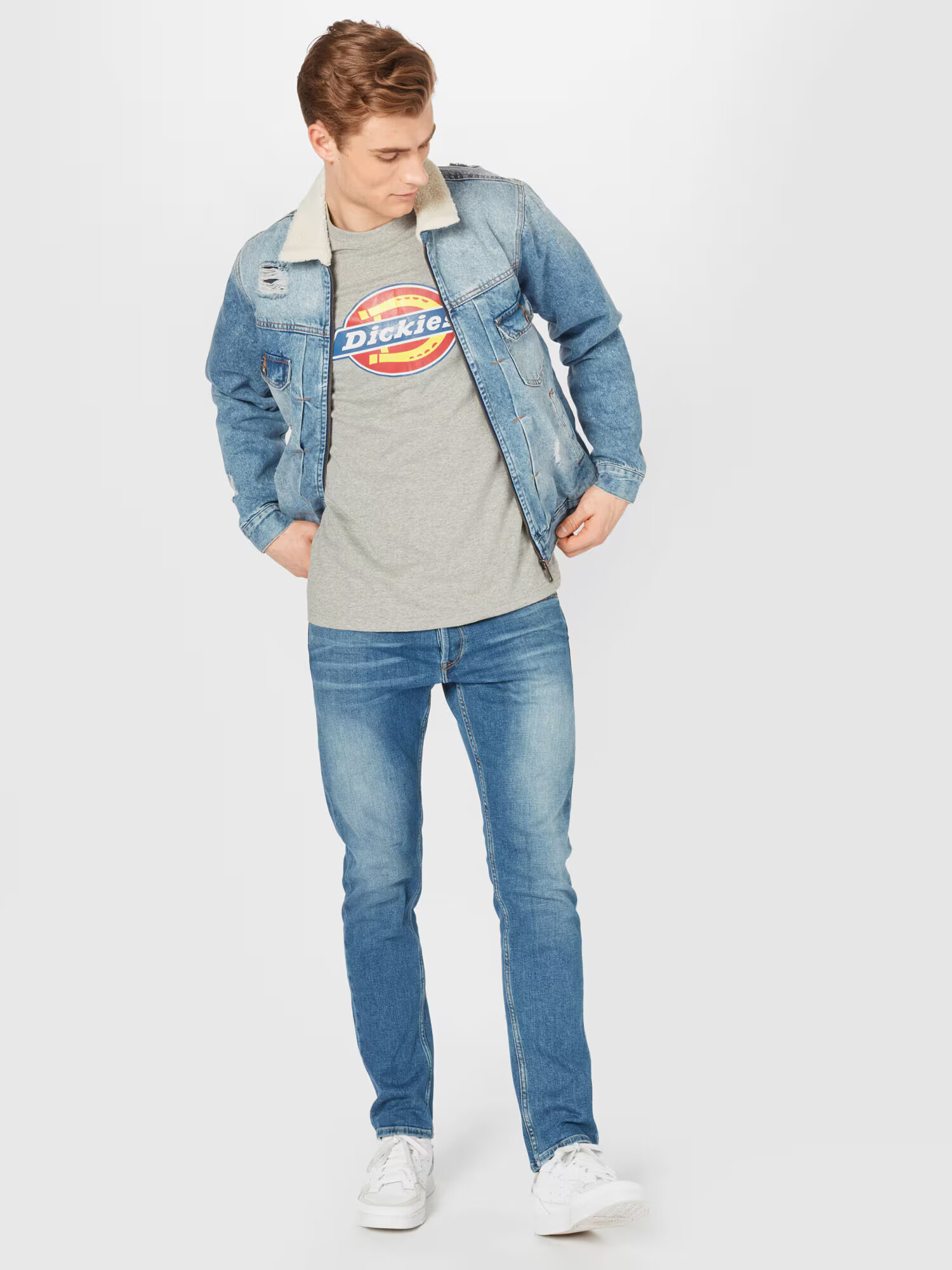 DICKIES Tričko 'Icon Logo' kráľovská modrá / limetková / sivá melírovaná / ohnivo červená / biela - Pepit.sk