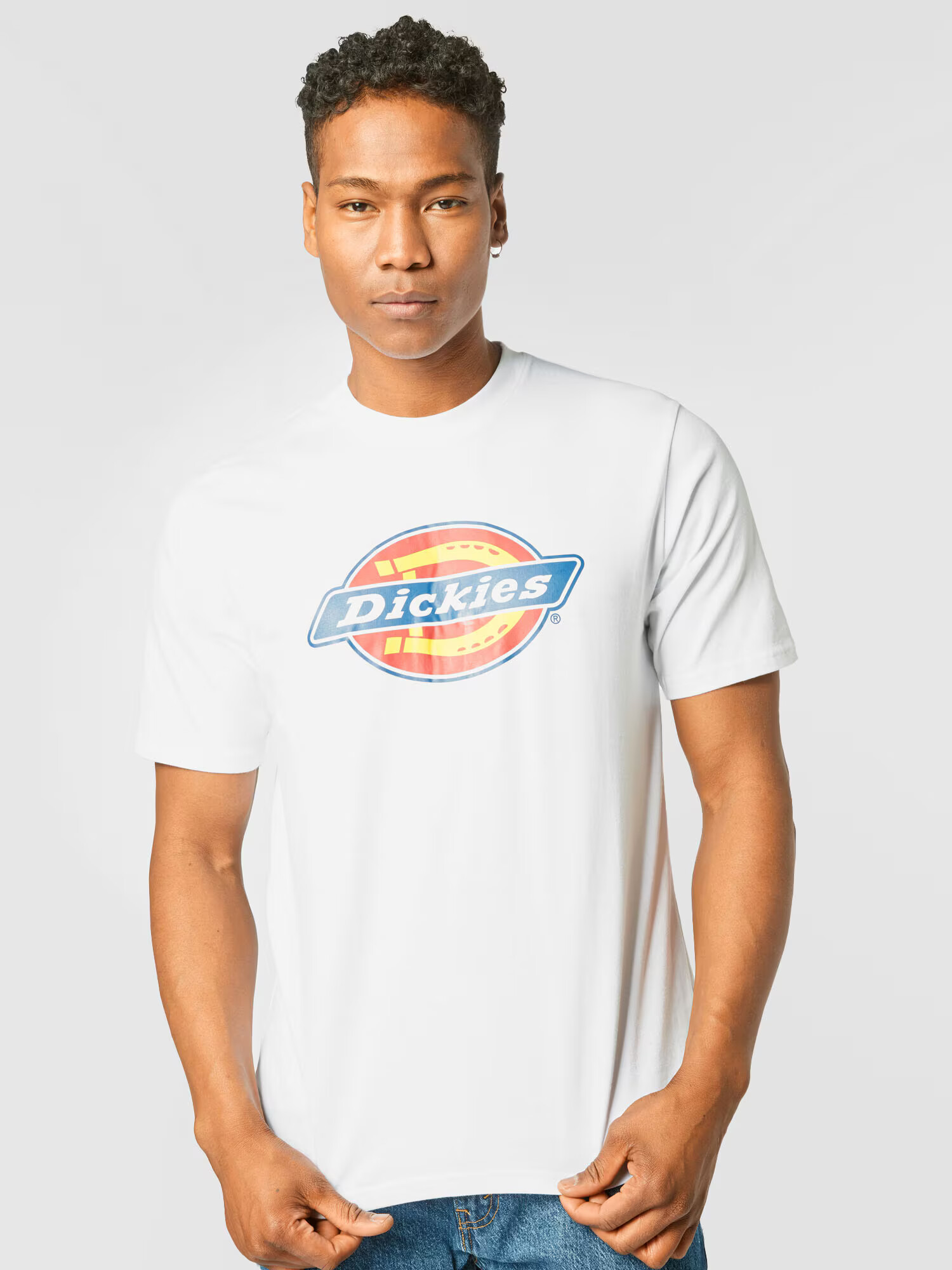 DICKIES Tričko 'Icon Logo' nebesky modrá / žltá / pastelovo červená / biela - Pepit.sk