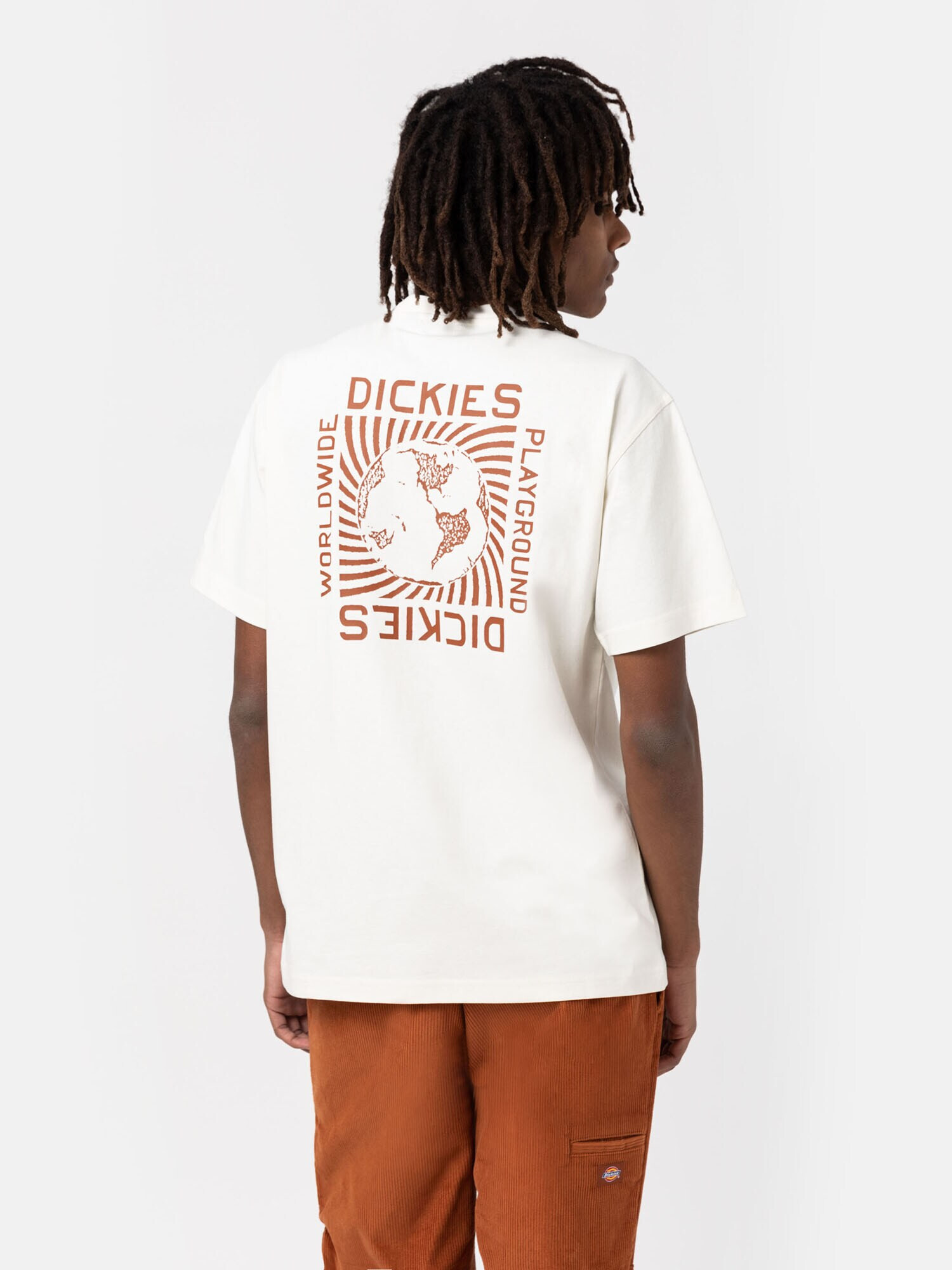 DICKIES Tričko 'MARBURY' hnedá / prírodná biela - Pepit.sk