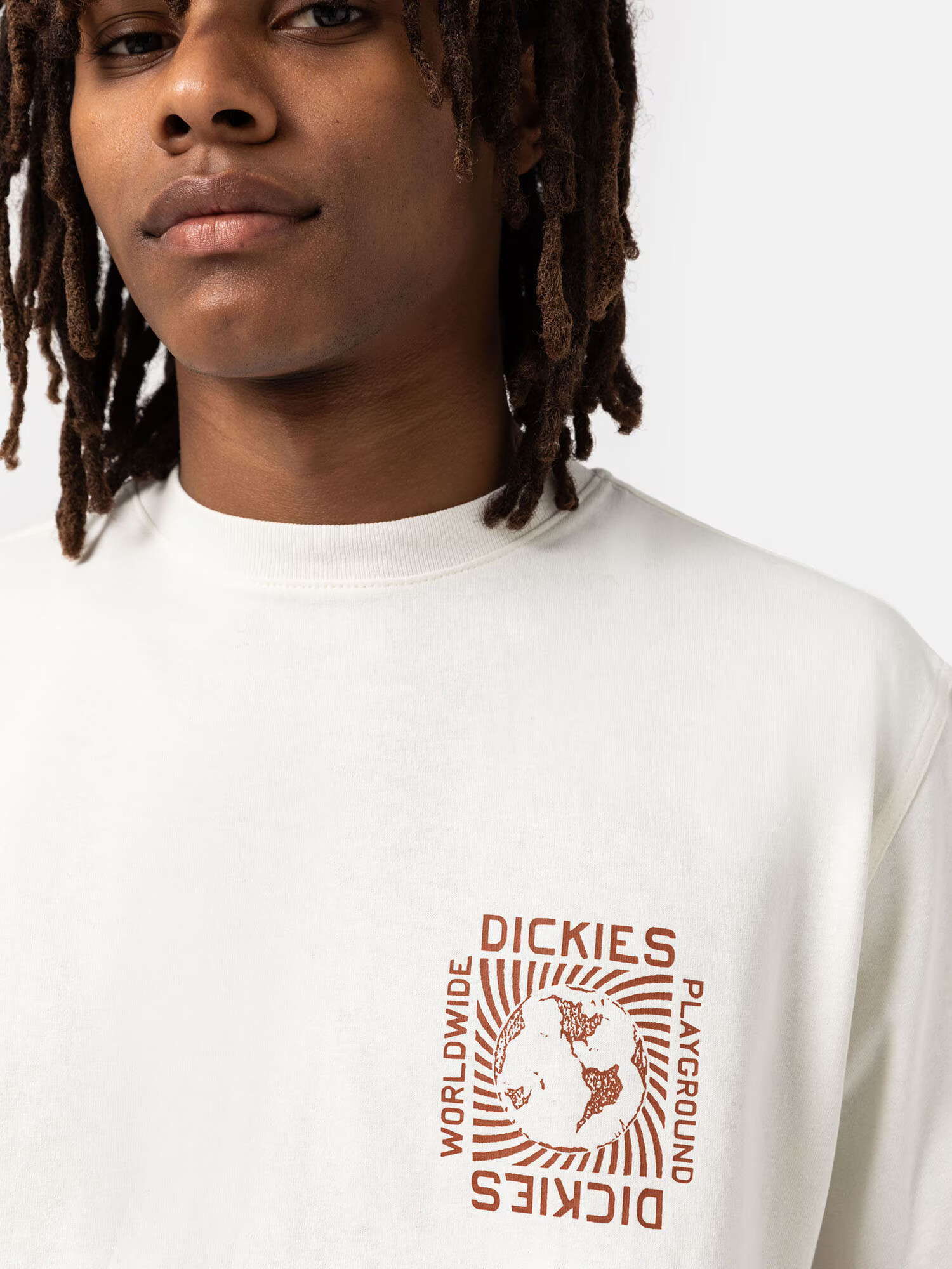 DICKIES Tričko 'MARBURY' hnedá / prírodná biela - Pepit.sk