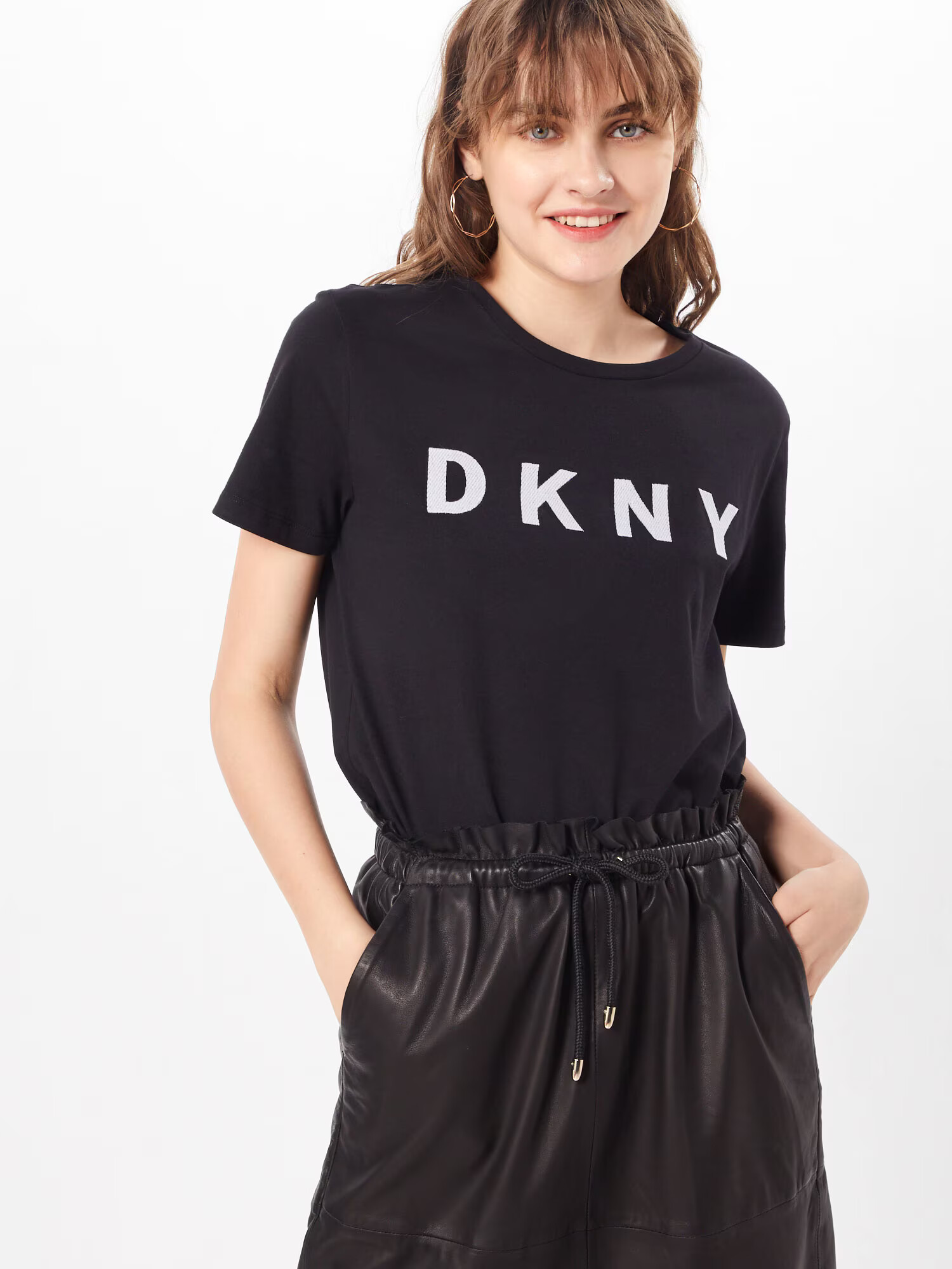 DKNY Tričko 'FOUNDATION' čierna / biela - Pepit.sk