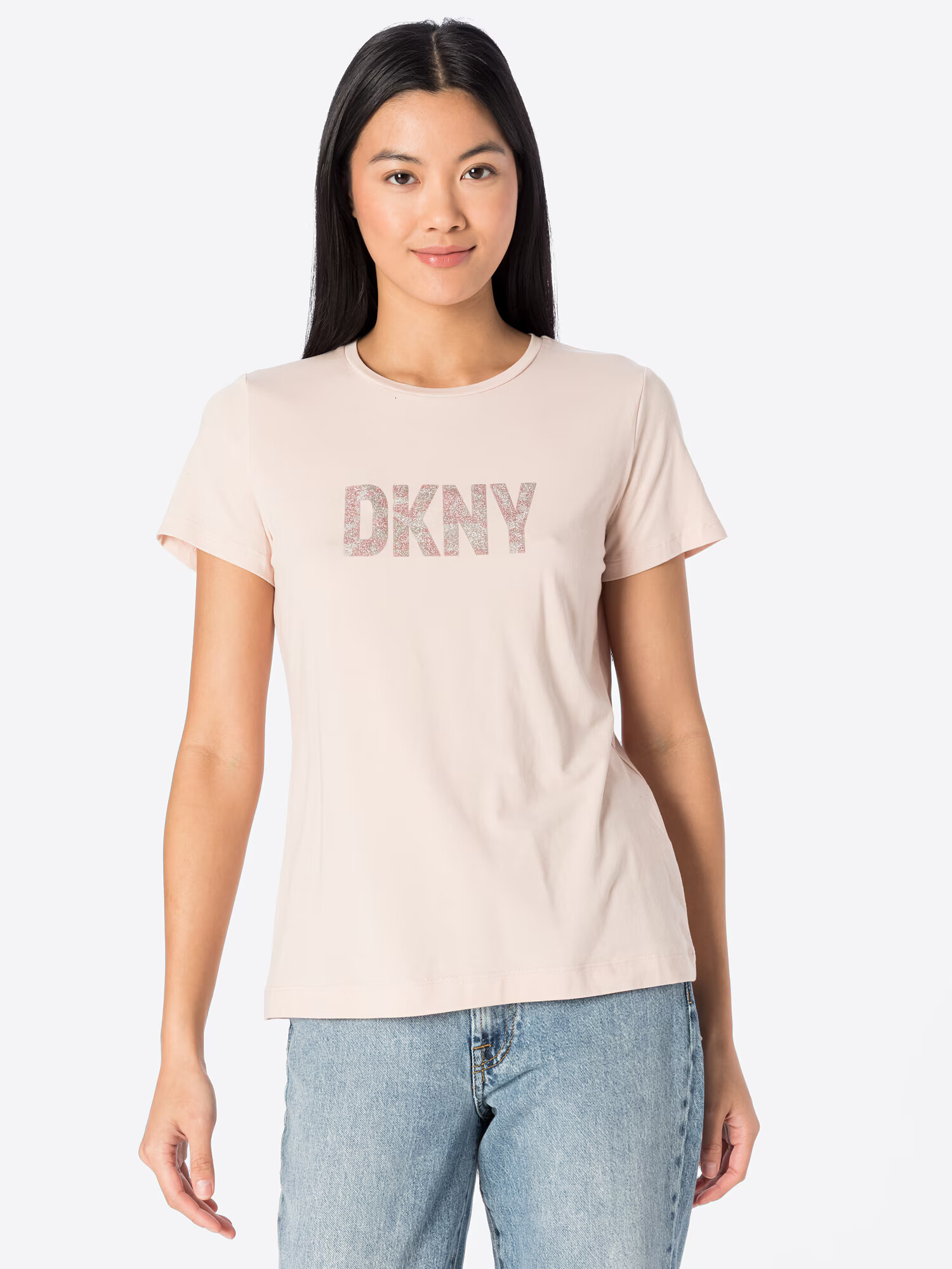 DKNY Tričko pastelovo oranžová / ružová / strieborná - Pepit.sk