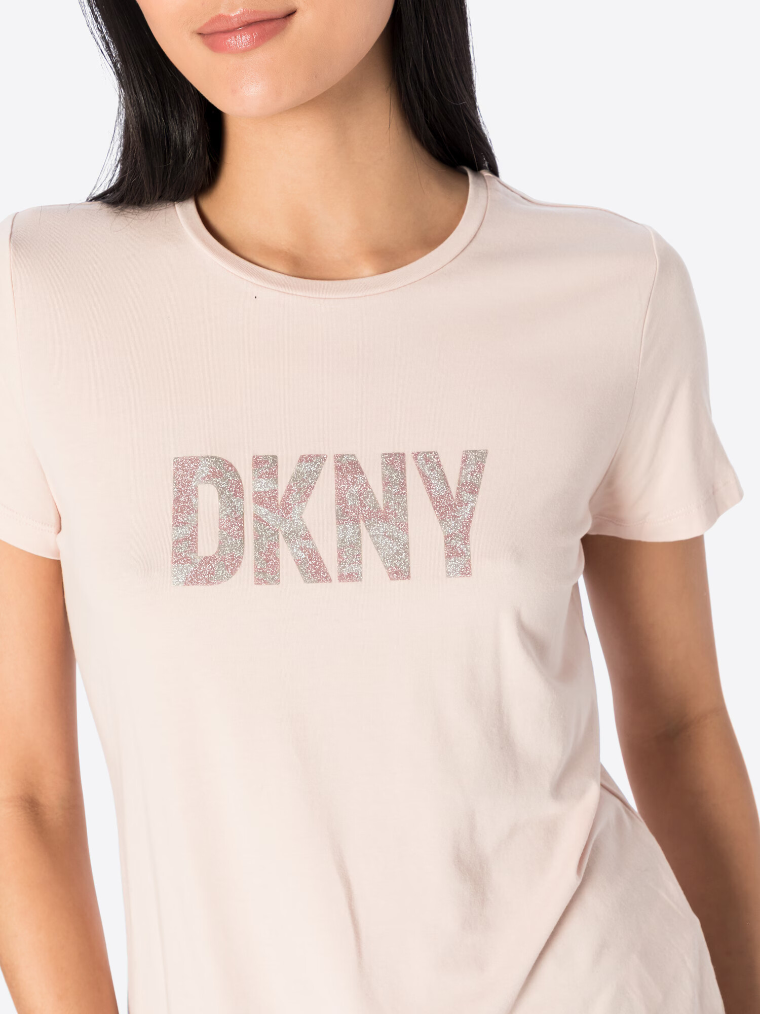 DKNY Tričko pastelovo oranžová / ružová / strieborná - Pepit.sk