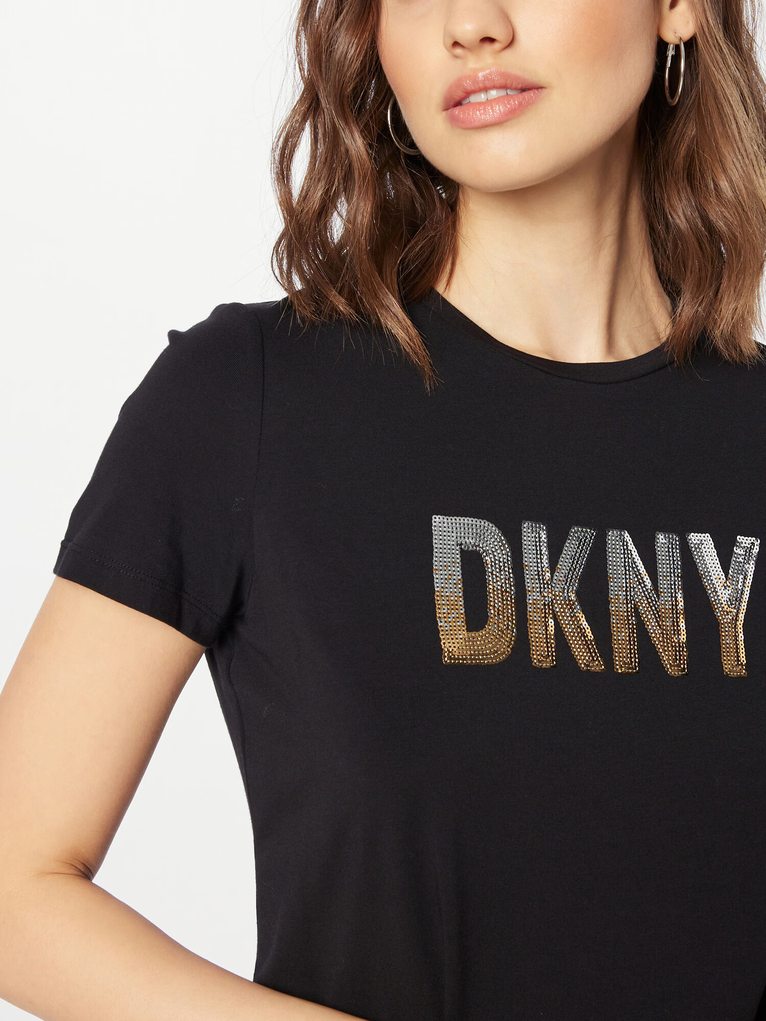 DKNY Tričko zlatá / čierna / strieborná - Pepit.sk