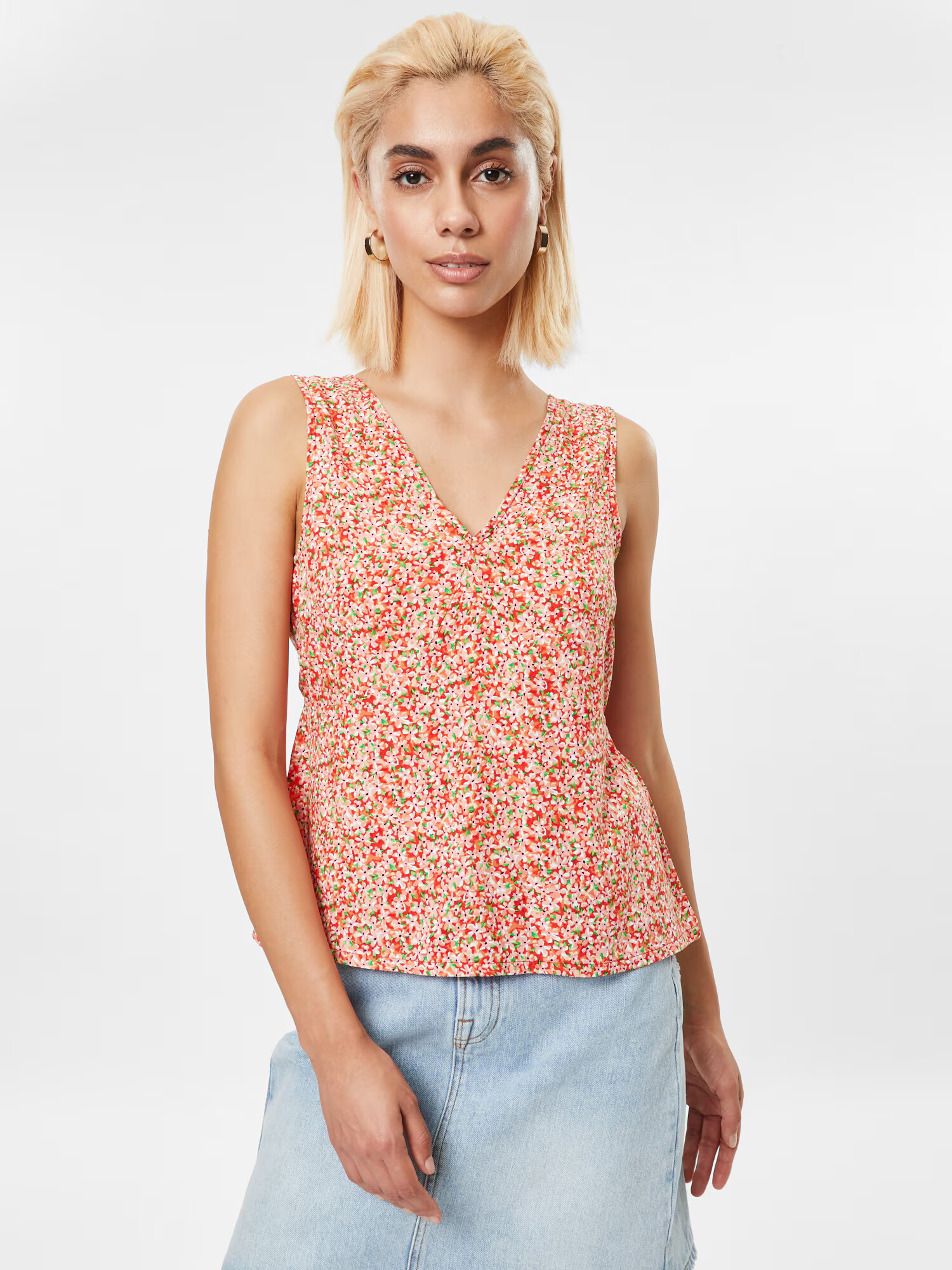 Dorothy Perkins Top zelená / broskyňová / červená - Pepit.sk